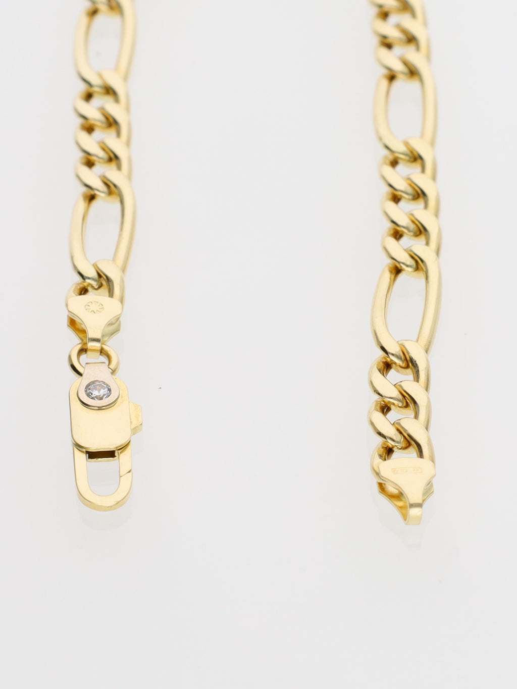Bracciale in Oro Giallo 18 kt - Maglia Figaro 3+1 con zircone