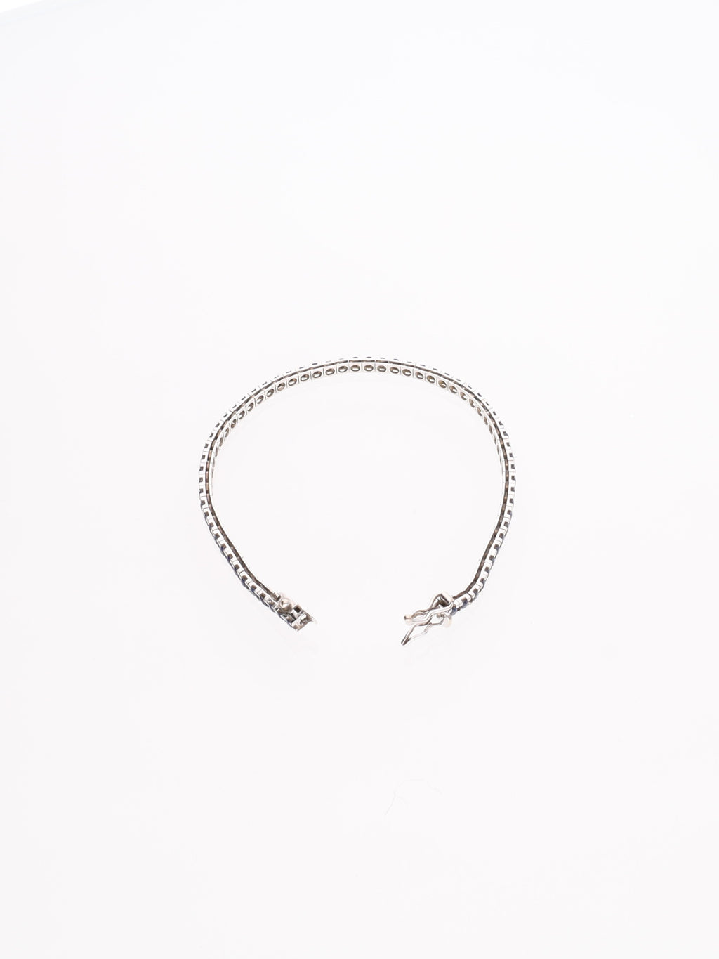 Bracciale oro Bianco 18 kt - tennis con Zirconi blu