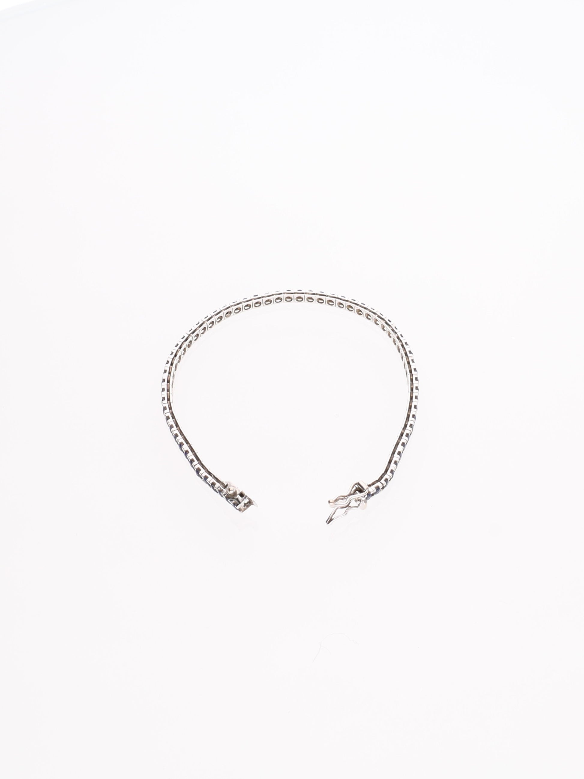 Bracciale oro Bianco 18 kt - tennis con Zirconi blu