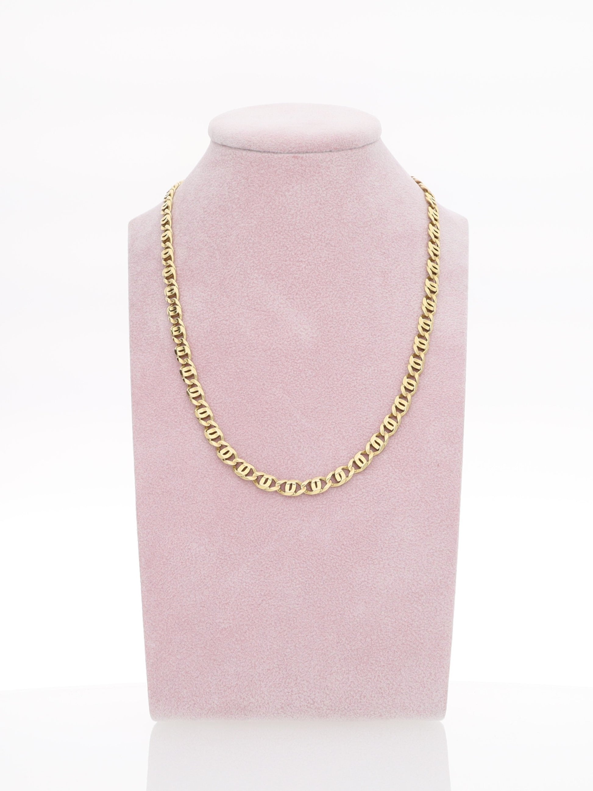 Collana in Oro Giallo 18 kt - maglie occhio di tigre squadrata