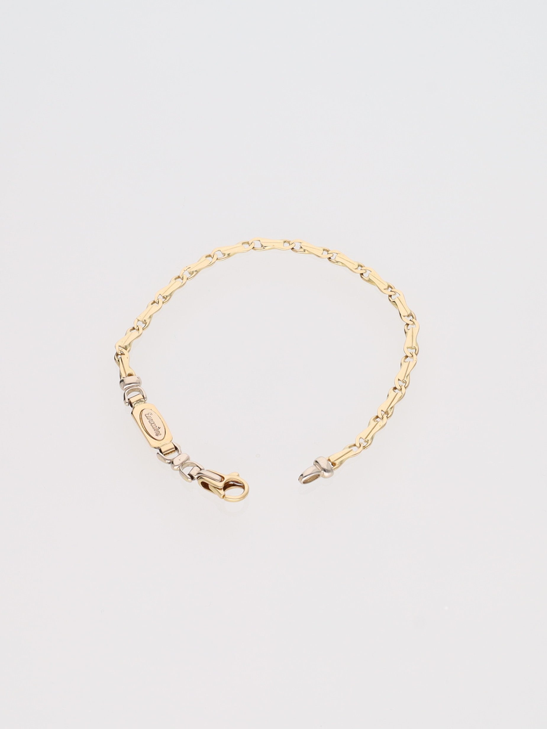 Bracciale in Oro Giallo e Bianco 18 kt - Maglie piatte