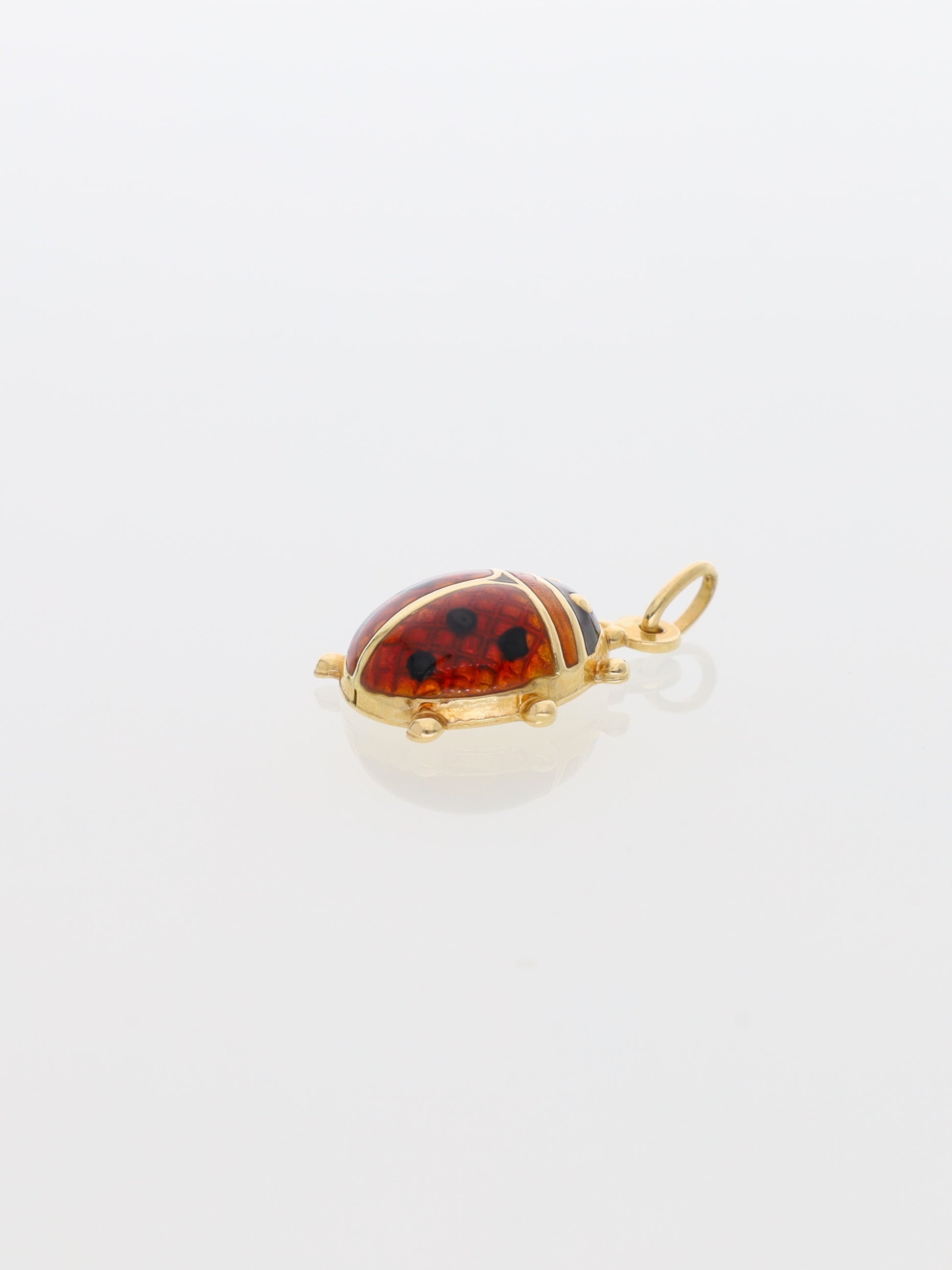 Ciondolo coccinella in oro giallo 18kt smaltato