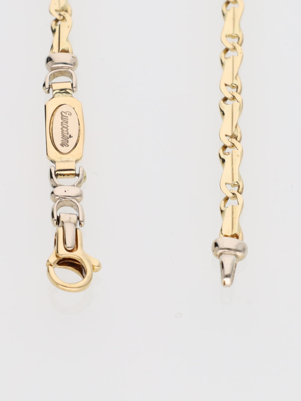 Bracciale in Oro Giallo e Bianco 18 kt - Maglie piatte