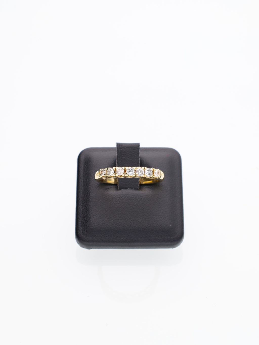 Anello Veretta in Oro Giallo 18 kt con 7 Brillanti a Riviera