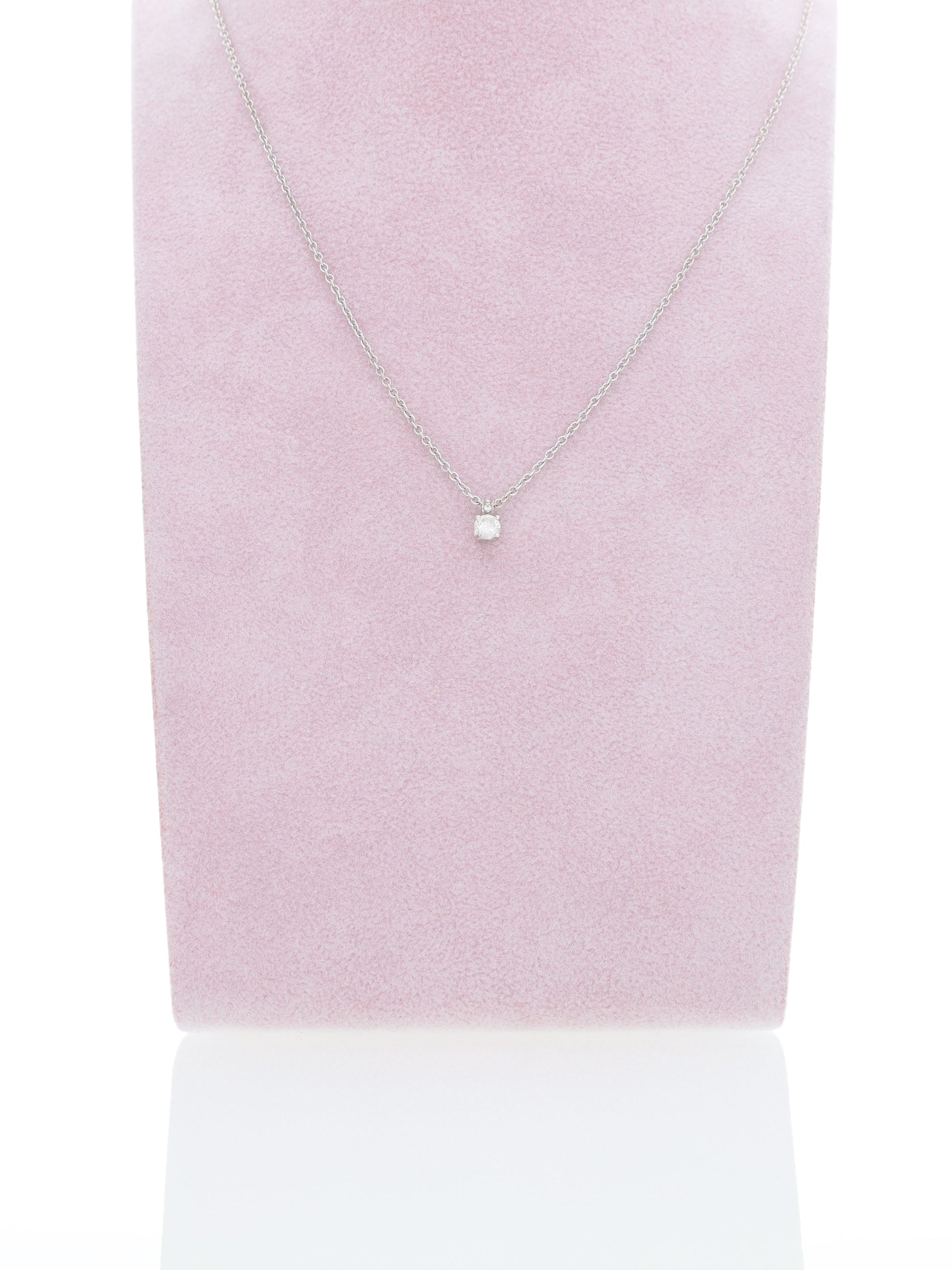 Catenina in oro bianco 18kt con punto luce - Diamante 0.20ct