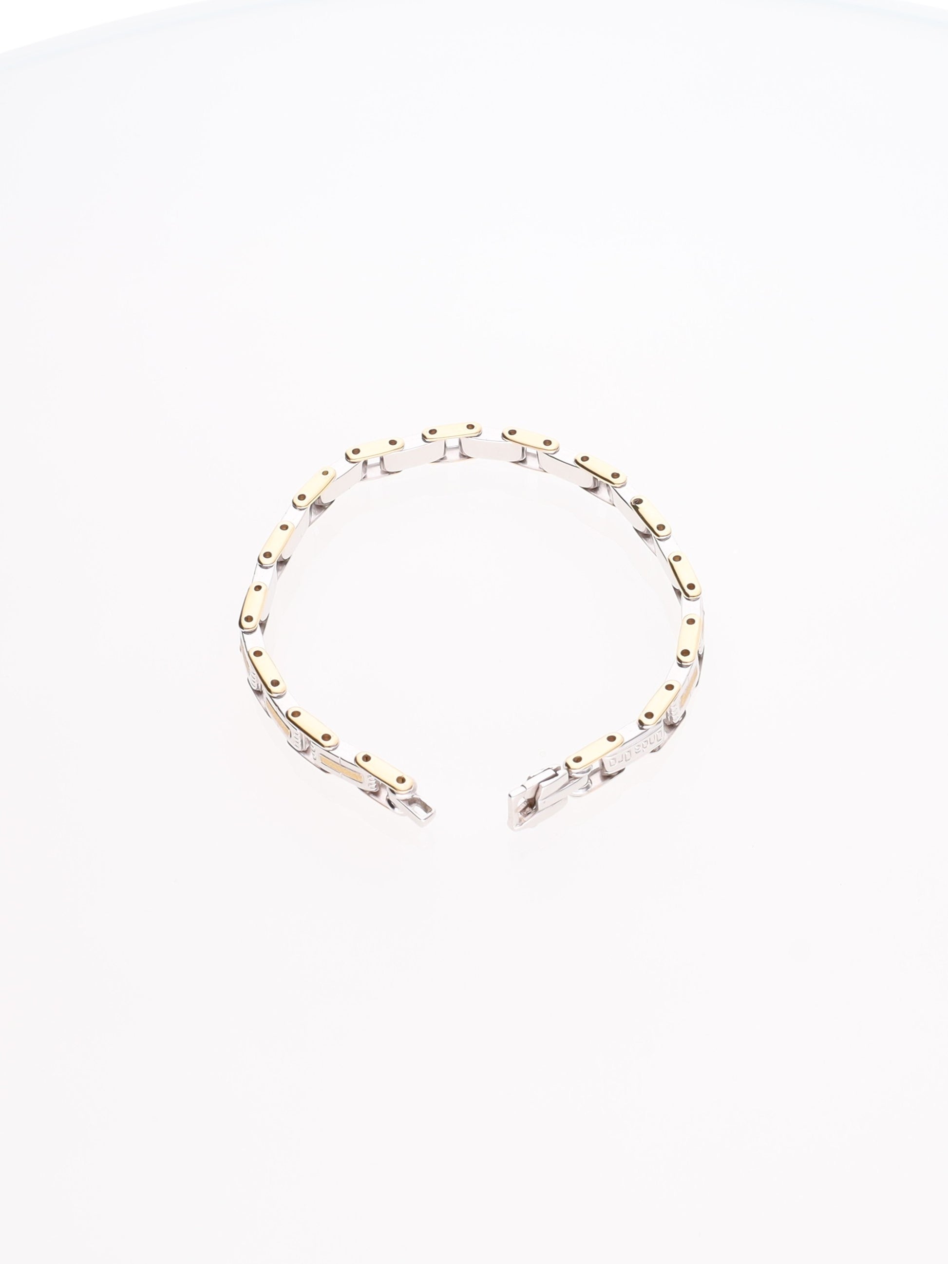 Bracciale in Oro Giallo e Bianco 18 kt - Maglia alternata