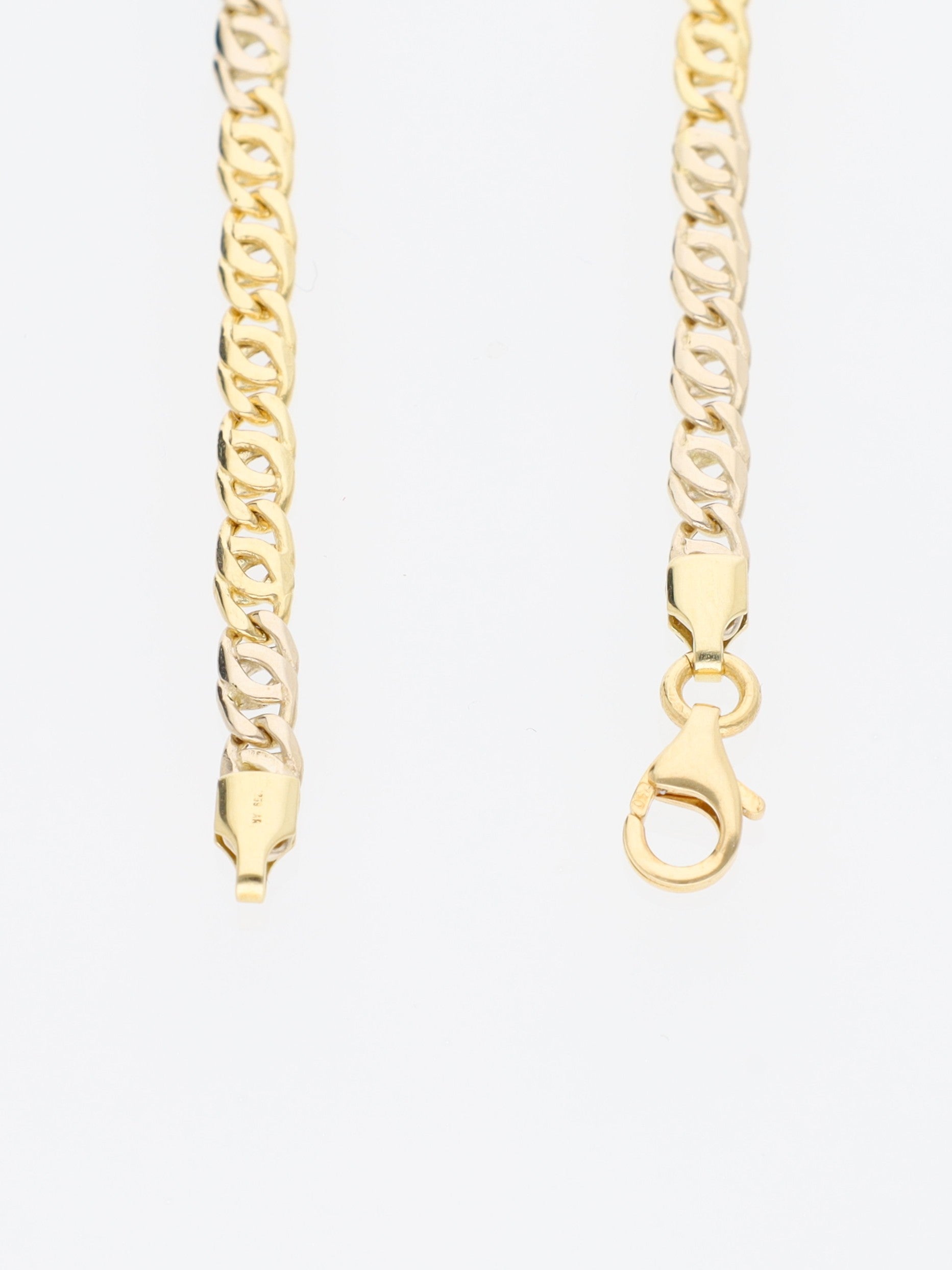 Bracciale in Oro Bianco e Giallo - Maglia occhio di tigre