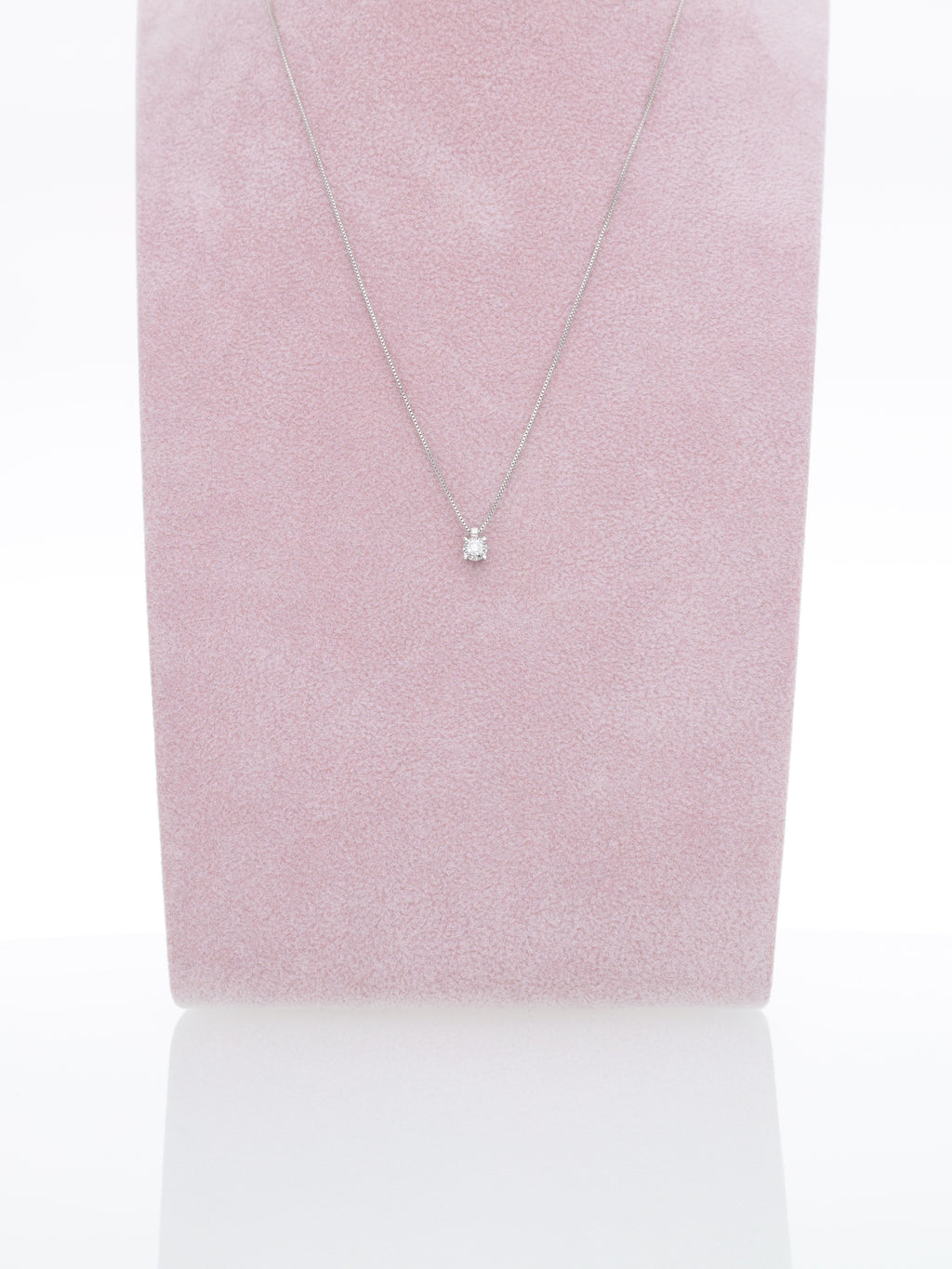 Catenina in oro bianco 18kt con punto luce - Diamante 0.08ct