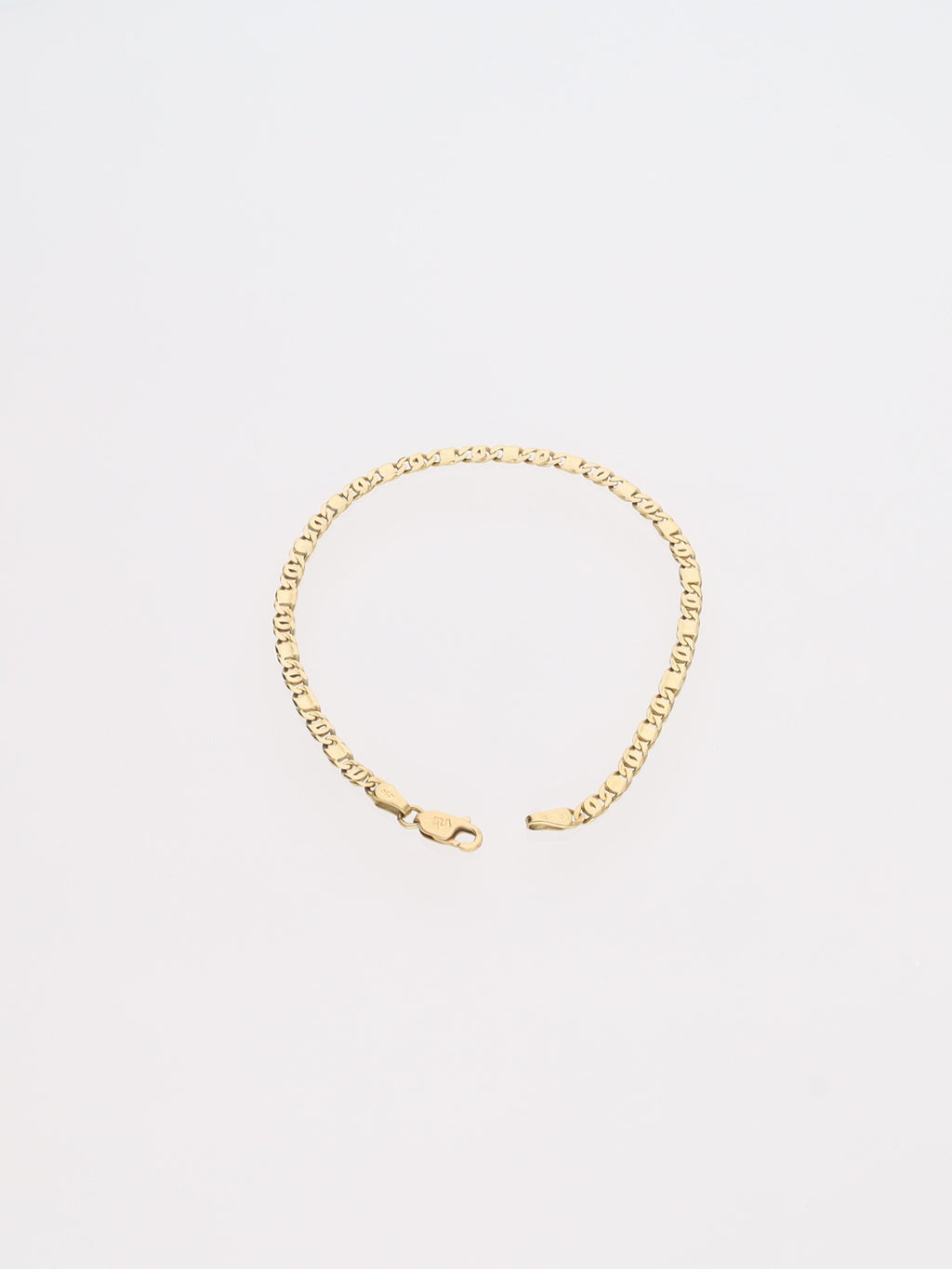 Bracciale in Oro Giallo 18 kt - Maglia occhio Tigre e piastrine