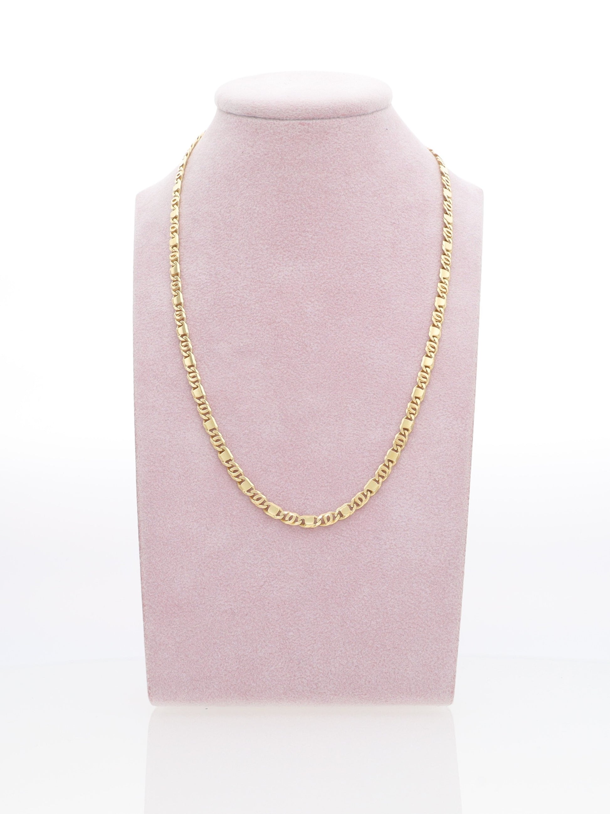 Collana in Oro Giallo 18kt - maglia Occhio di Tigre alternata