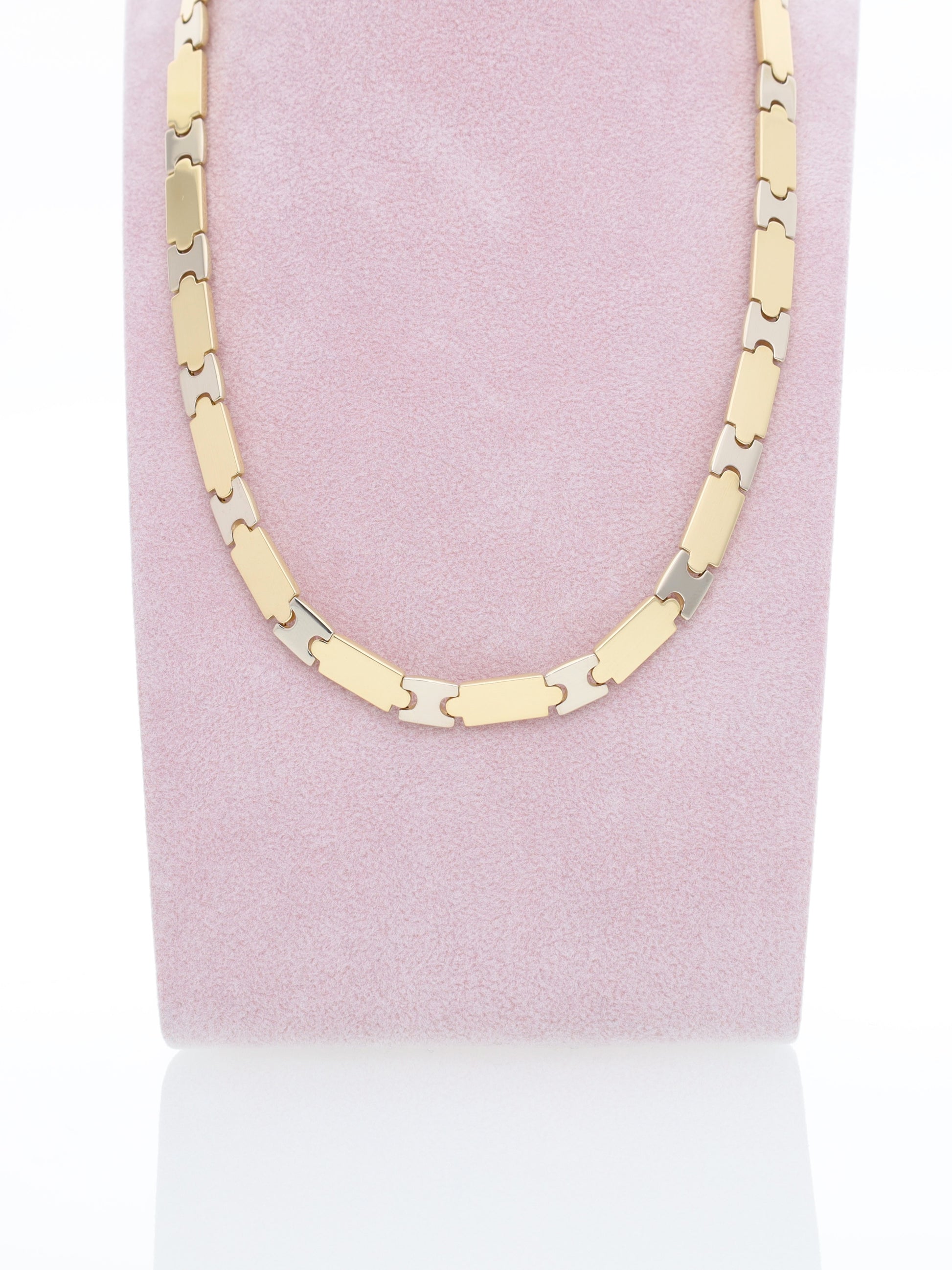 Collana Girocollo in Oro Giallo 18 kt - Maglia piastre piatte