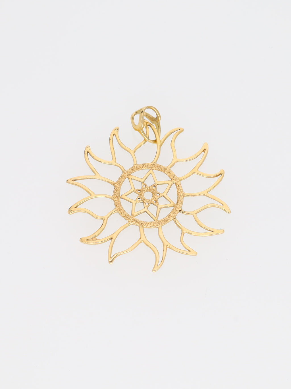 Ciondolo Sole fiammante in Oro Giallo 18 kt