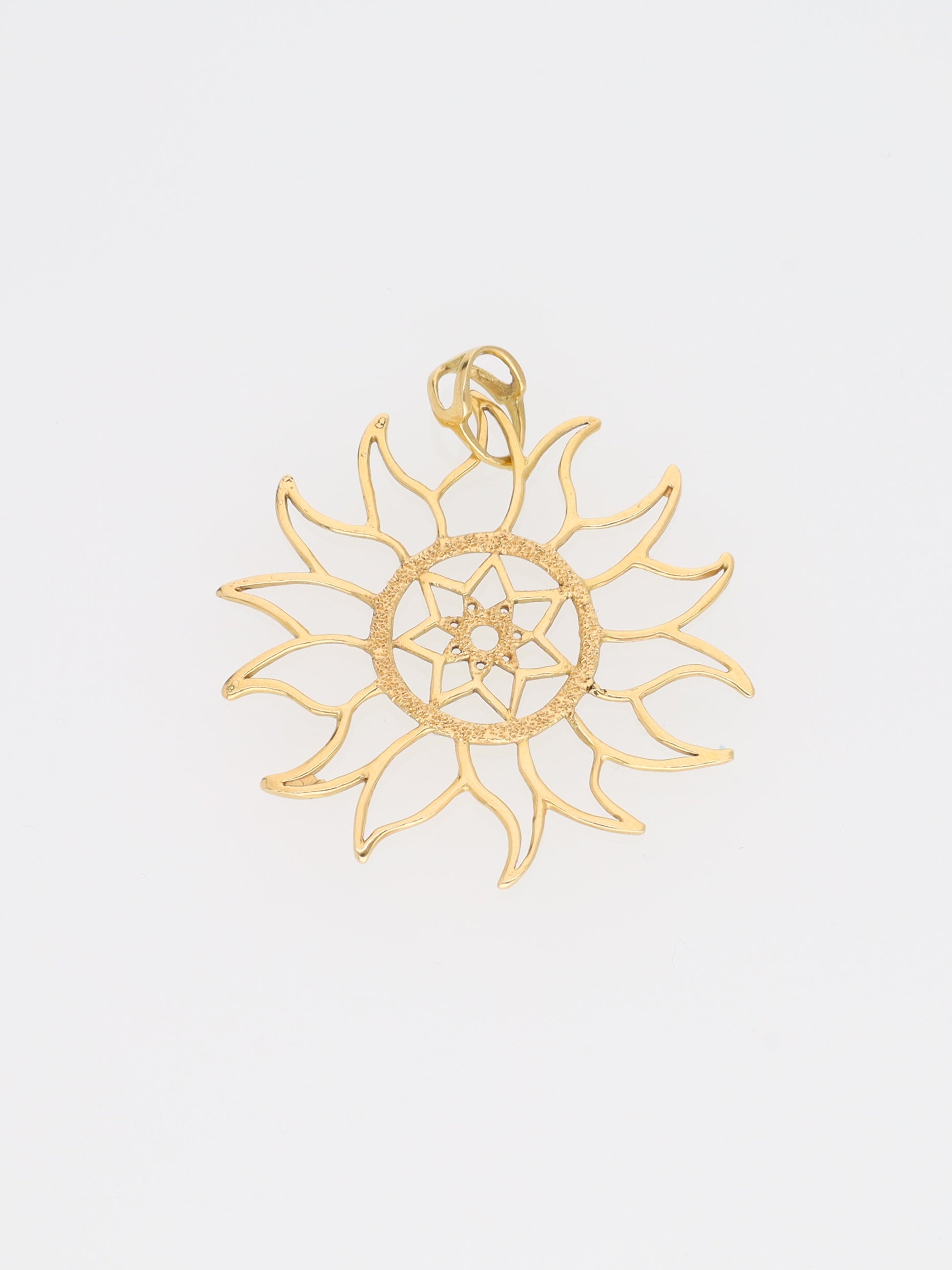 Ciondolo Sole fiammante in Oro Giallo 18 kt