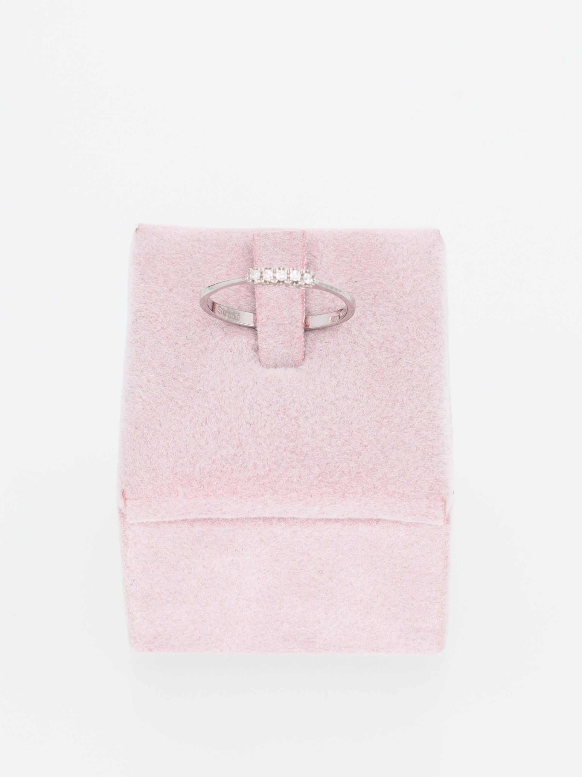 Anello veretta in Oro Bianco 18kt con Diamanti