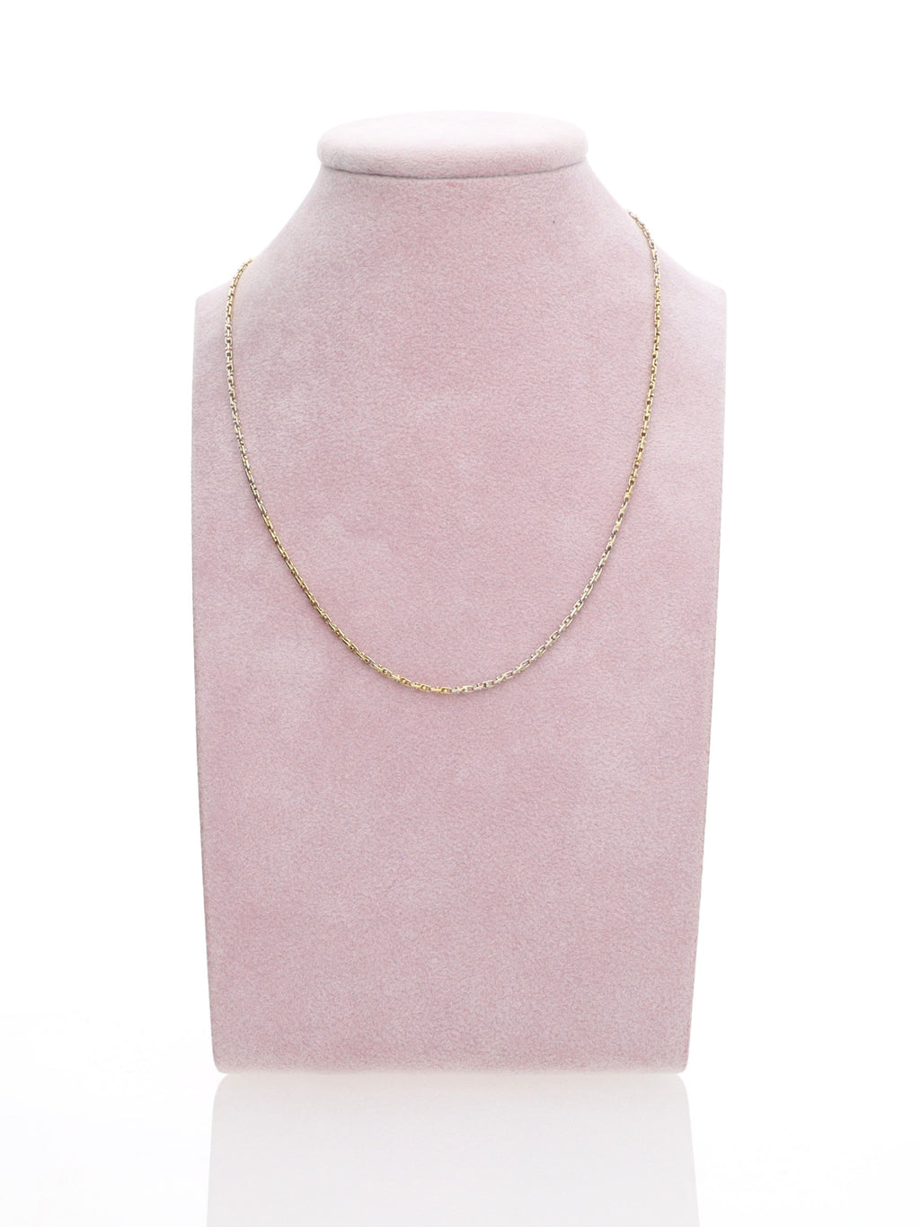Collana due ori 18kt - Maglie anelli esagonali