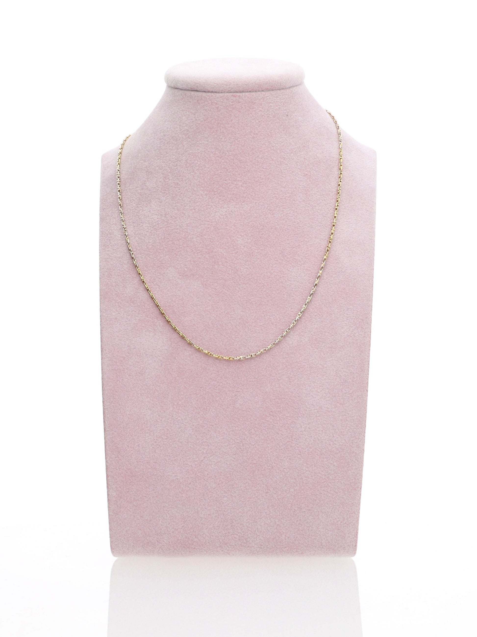 Collana due ori 18kt - Maglie anelli esagonali