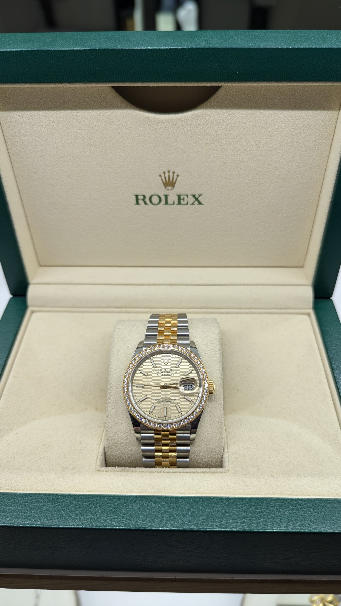 Rolex Datejust 36mm oro diamanti e acciaio