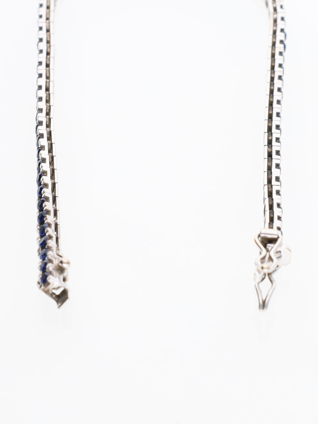 Bracciale oro Bianco 18 kt - tennis con Zirconi blu