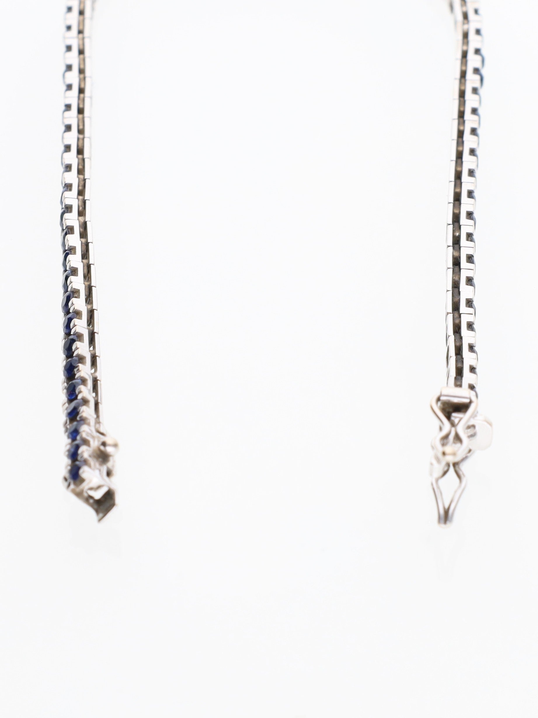 Bracciale oro Bianco 18 kt - tennis con Zirconi blu