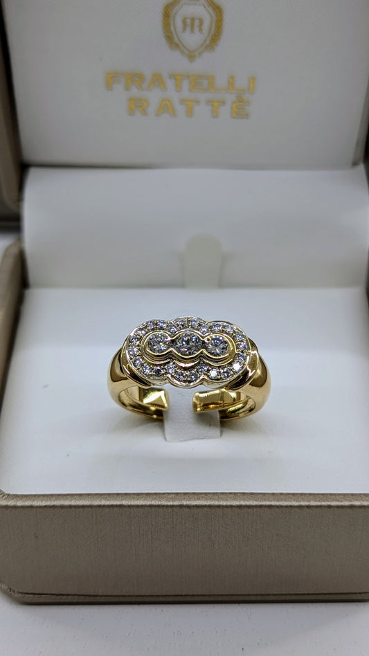 Anello oro giallo 18kt e diamanti