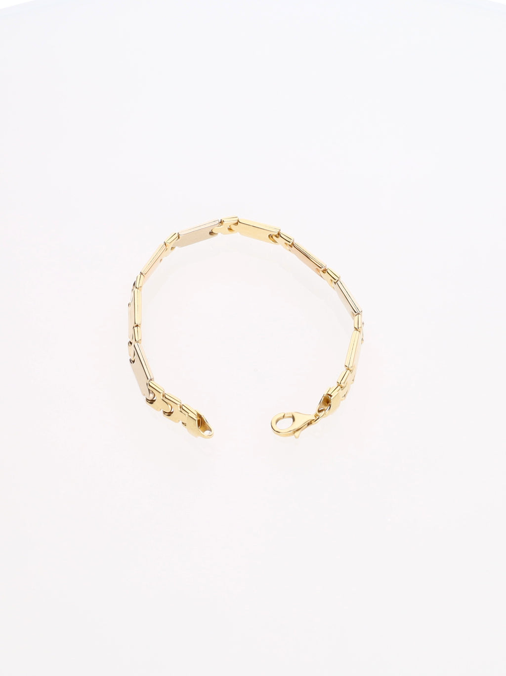 Bracciale a piastre in Oro Giallo Bianco e Rosa