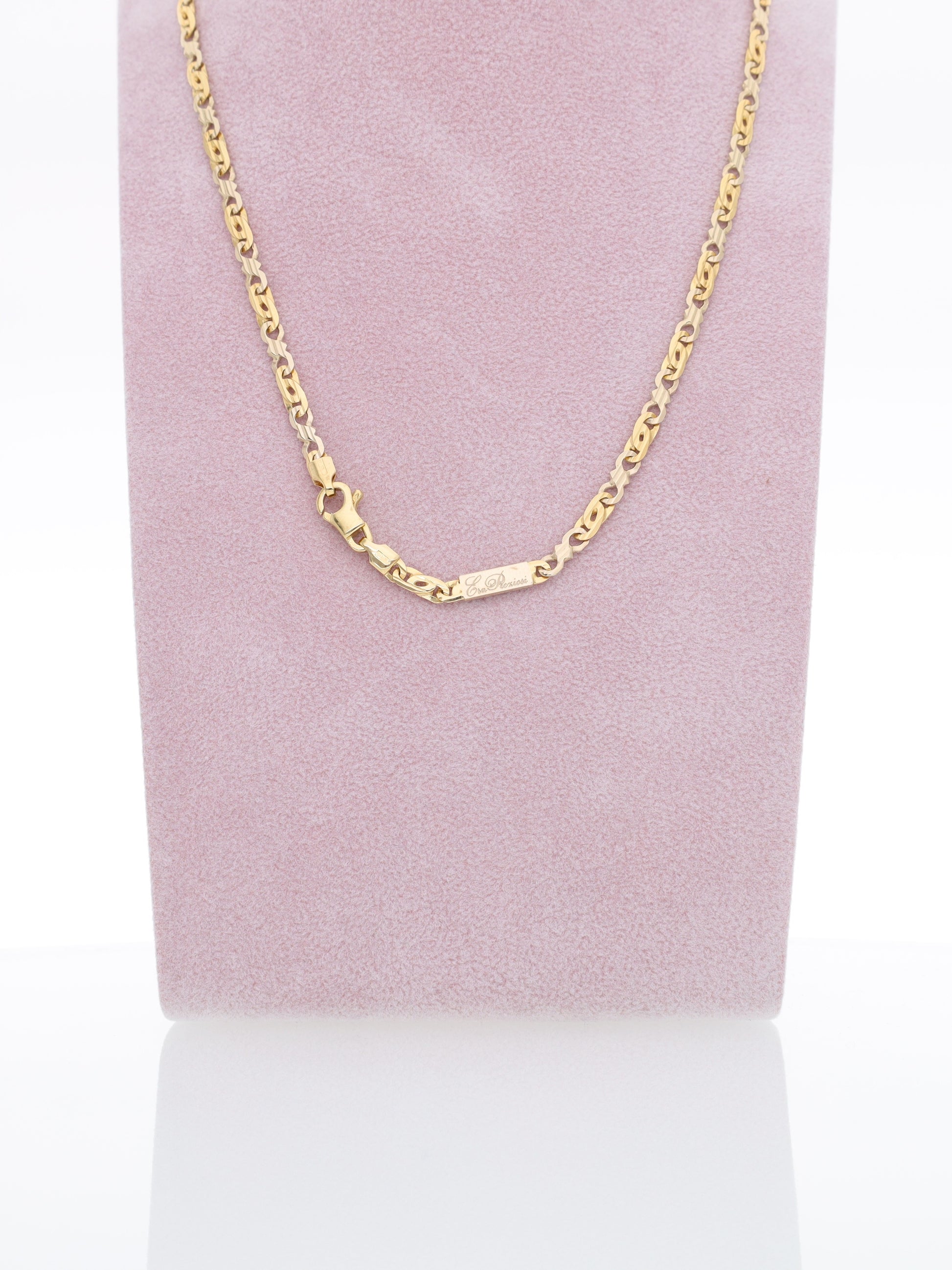 Collana due ori 18kt - Maglie piatte alternate "Esa Preziosa"