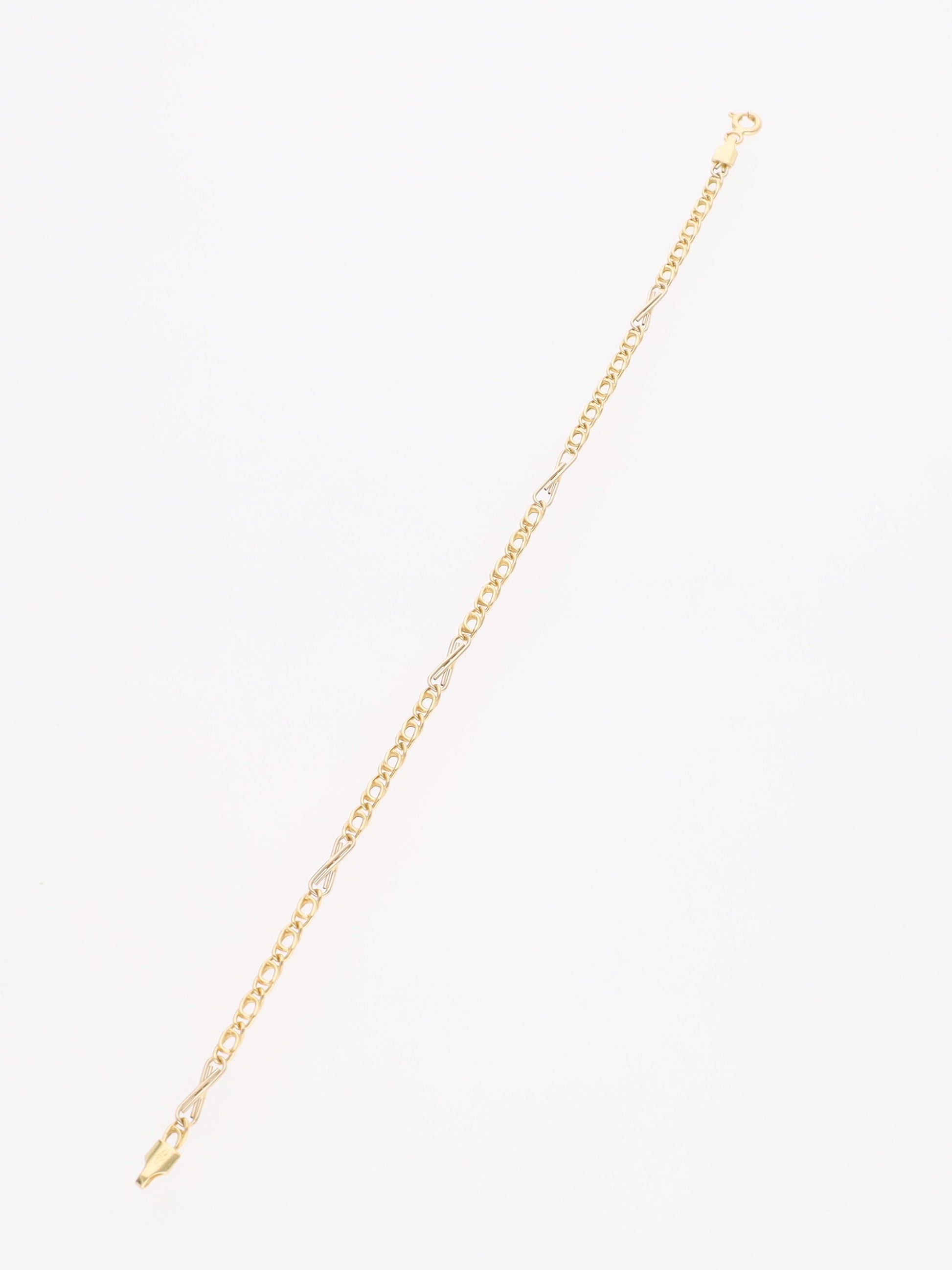 Bracciale in Oro Giallo 18 kt - Maglia occhio di pernice con infinito