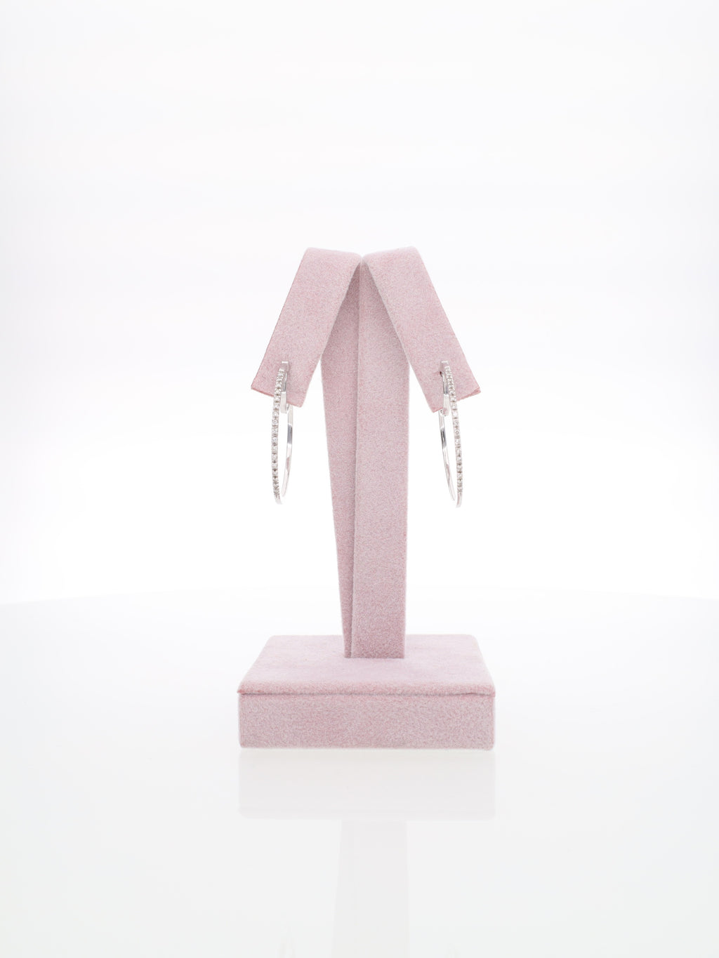 Orecchini a Cerchio in Oro Bianco 18kt con Diamanti