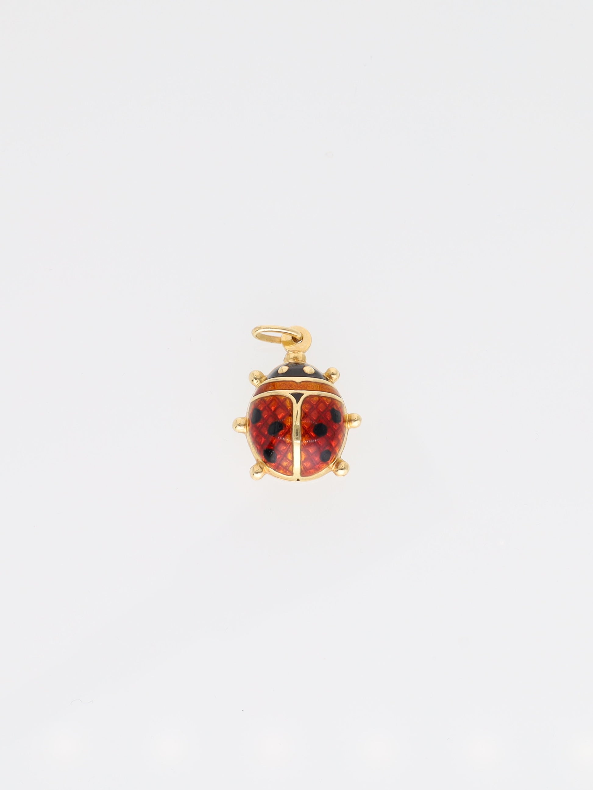 Ciondolo coccinella in oro giallo 18kt smaltato