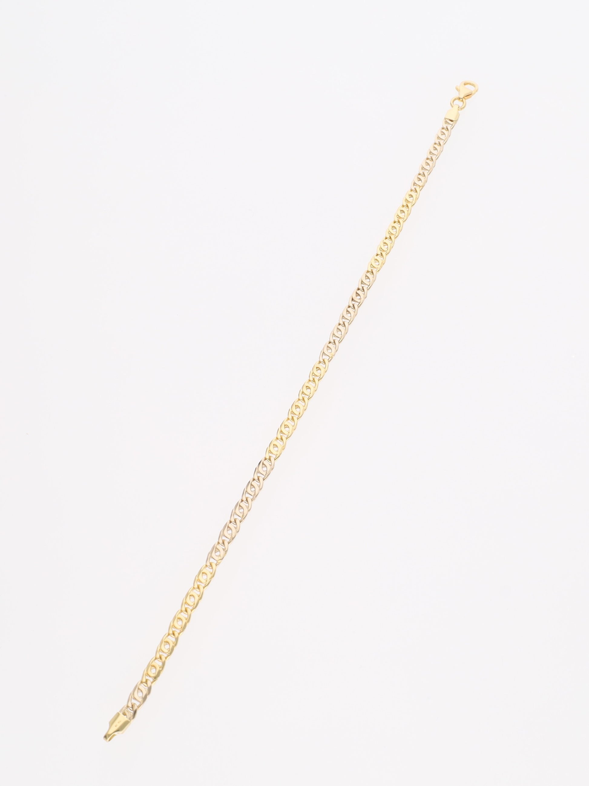 Bracciale in Oro Bianco e Giallo - Maglia occhio di tigre
