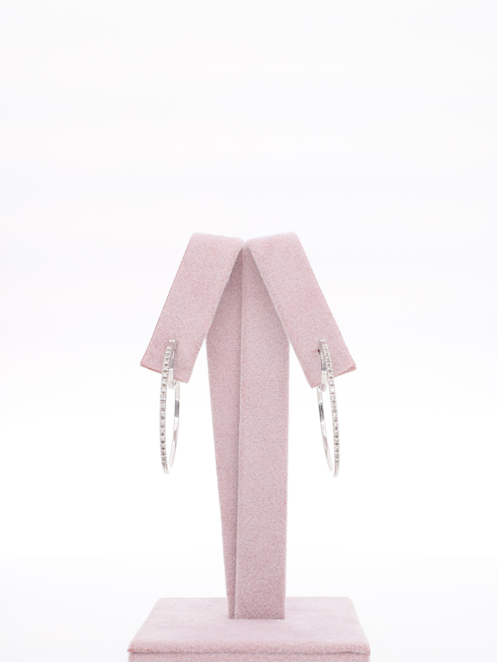 Orecchini a Cerchio in Oro Bianco 18kt con Diamanti