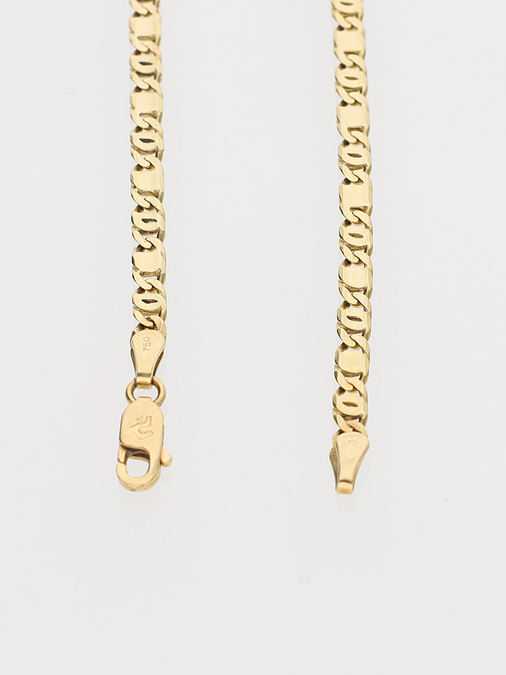 Bracciale in Oro Giallo 18 kt - Maglia occhio Tigre e piastrine