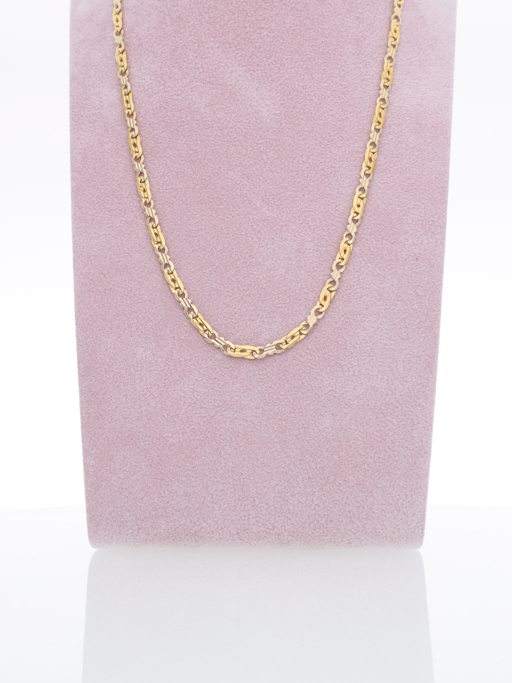 Collana due ori 18kt - Maglie piatte alternate "Esa Preziosa"