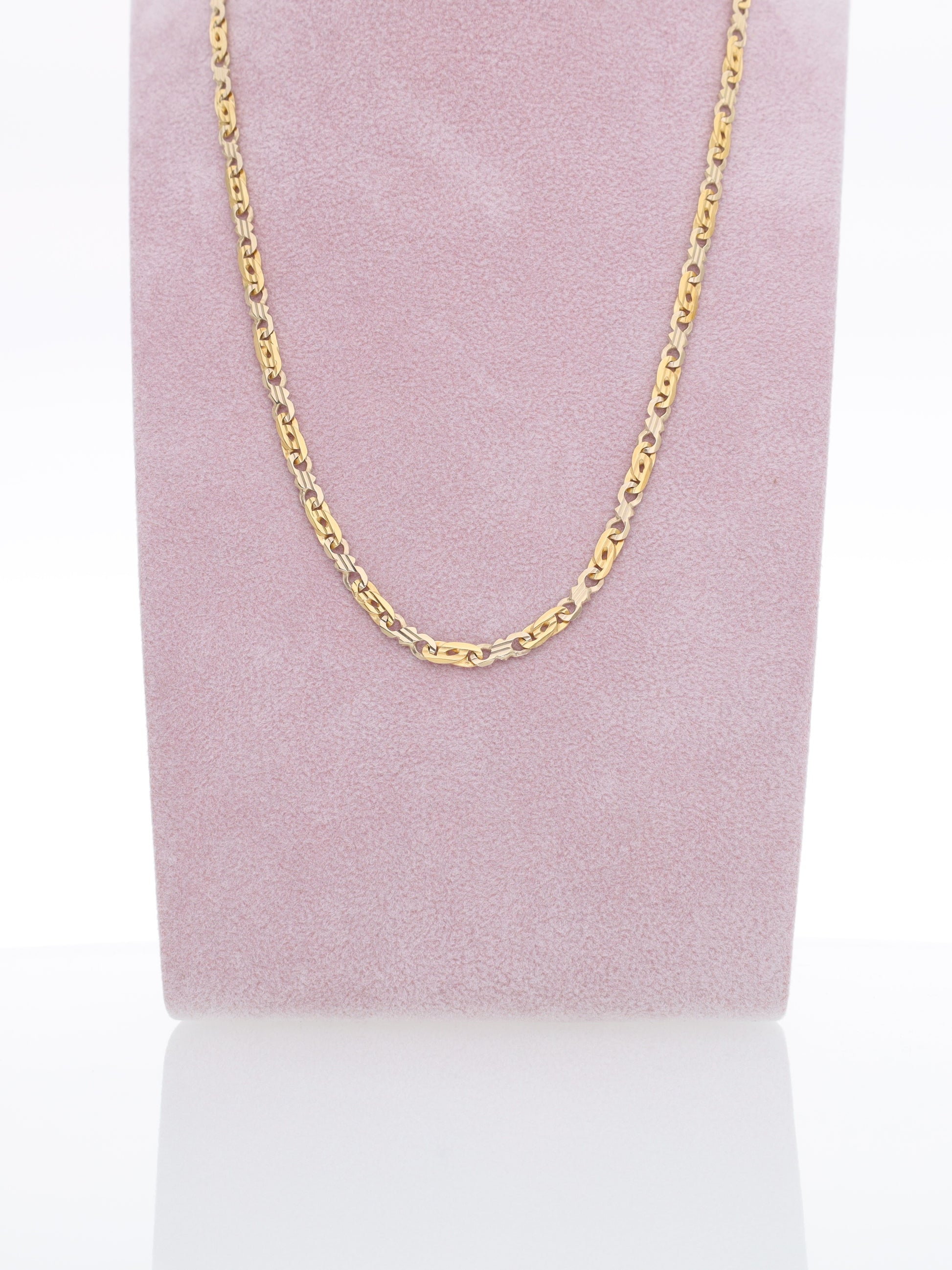 Collana due ori 18kt - Maglie piatte alternate "Esa Preziosa"