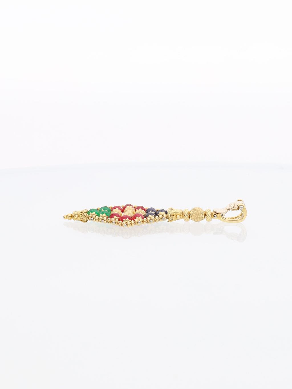 Ciondolo in oro giallo 18kt con pietre colorate
