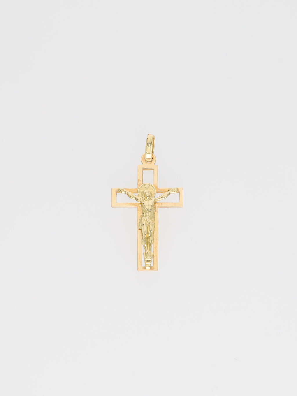 Ciondolo crocifisso oro giallo 18kt - croce squadrata