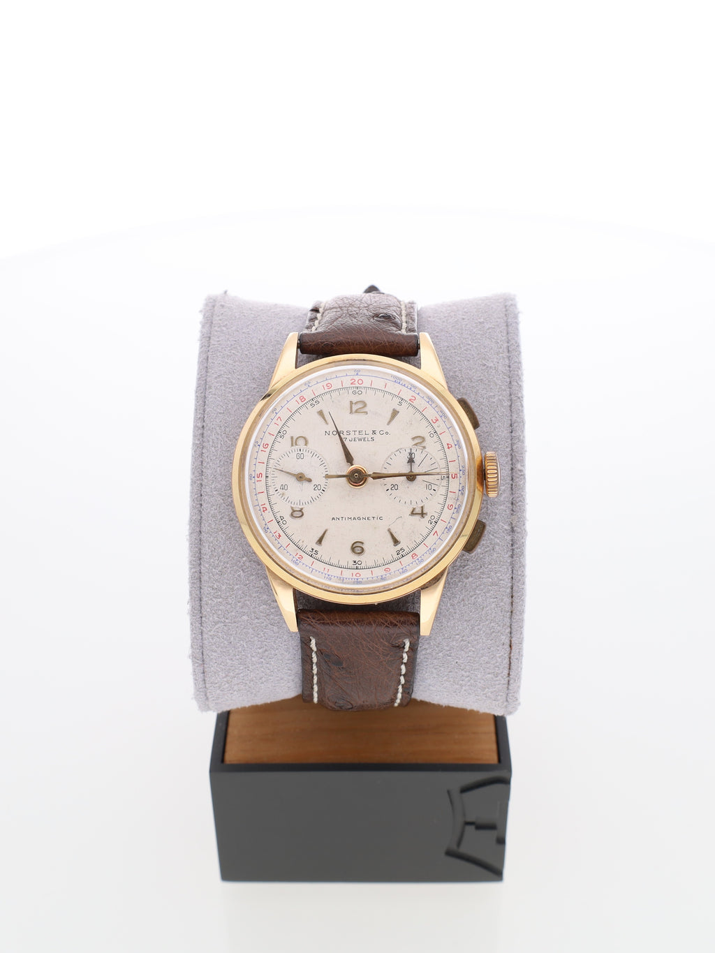 Orologio Norstel & co. Chrono in oro rosa18kt con cinturino in pelle di struzzo