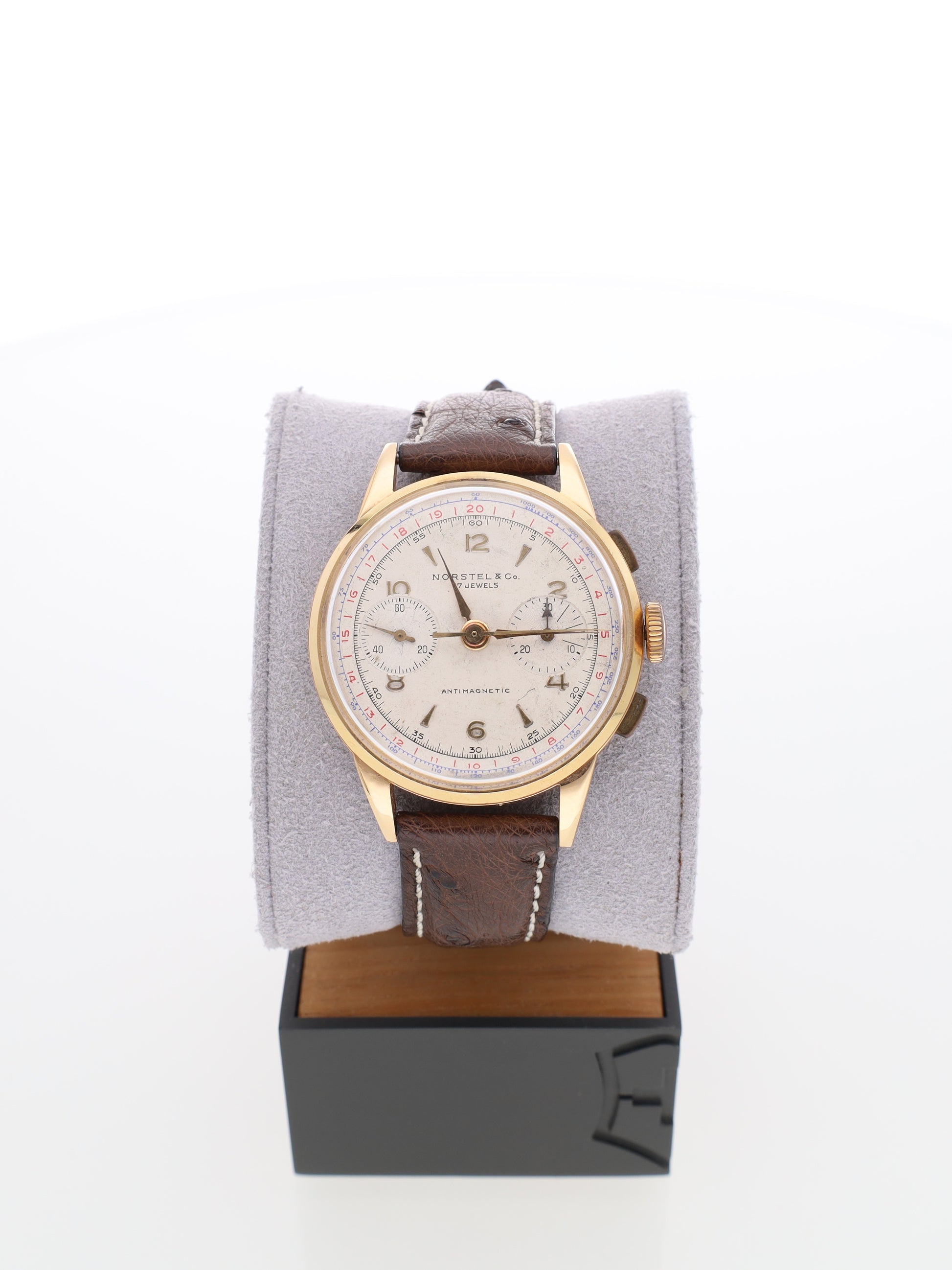 Orologio Norstel & co. Chrono in oro rosa18kt con cinturino in pelle di struzzo