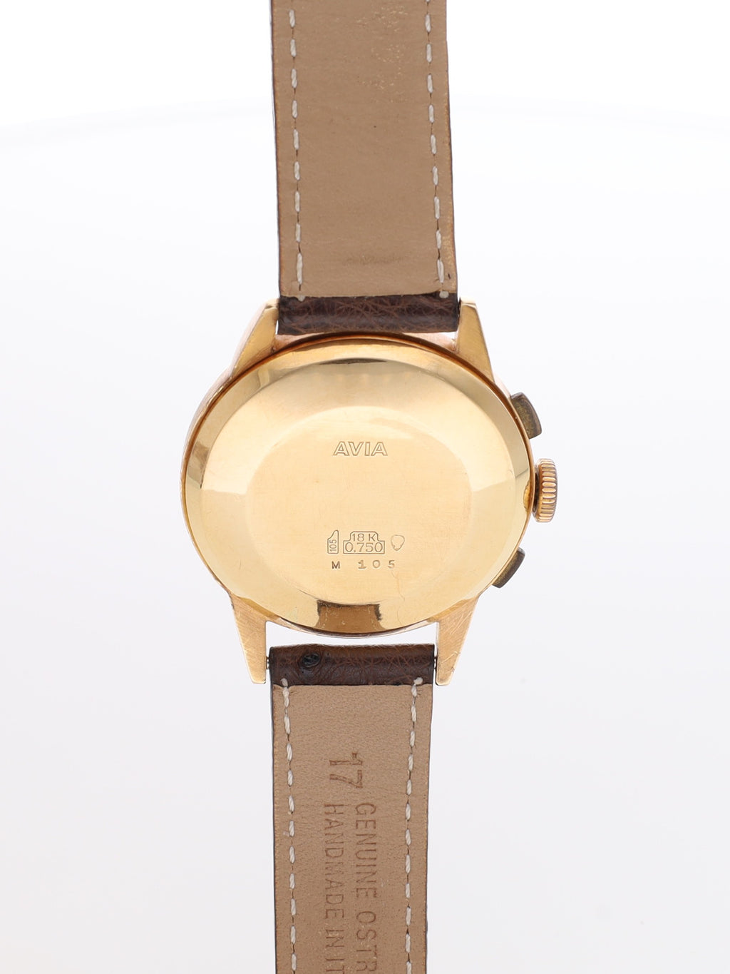 Orologio Norstel & co. Chrono in oro rosa18kt con cinturino in pelle di struzzo