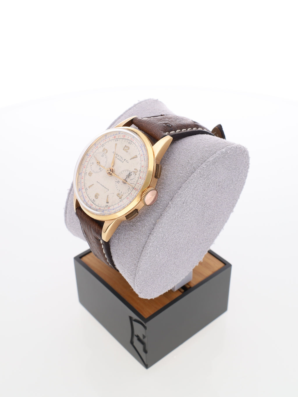 Orologio Norstel & co. Chrono in oro rosa18kt con cinturino in pelle di struzzo