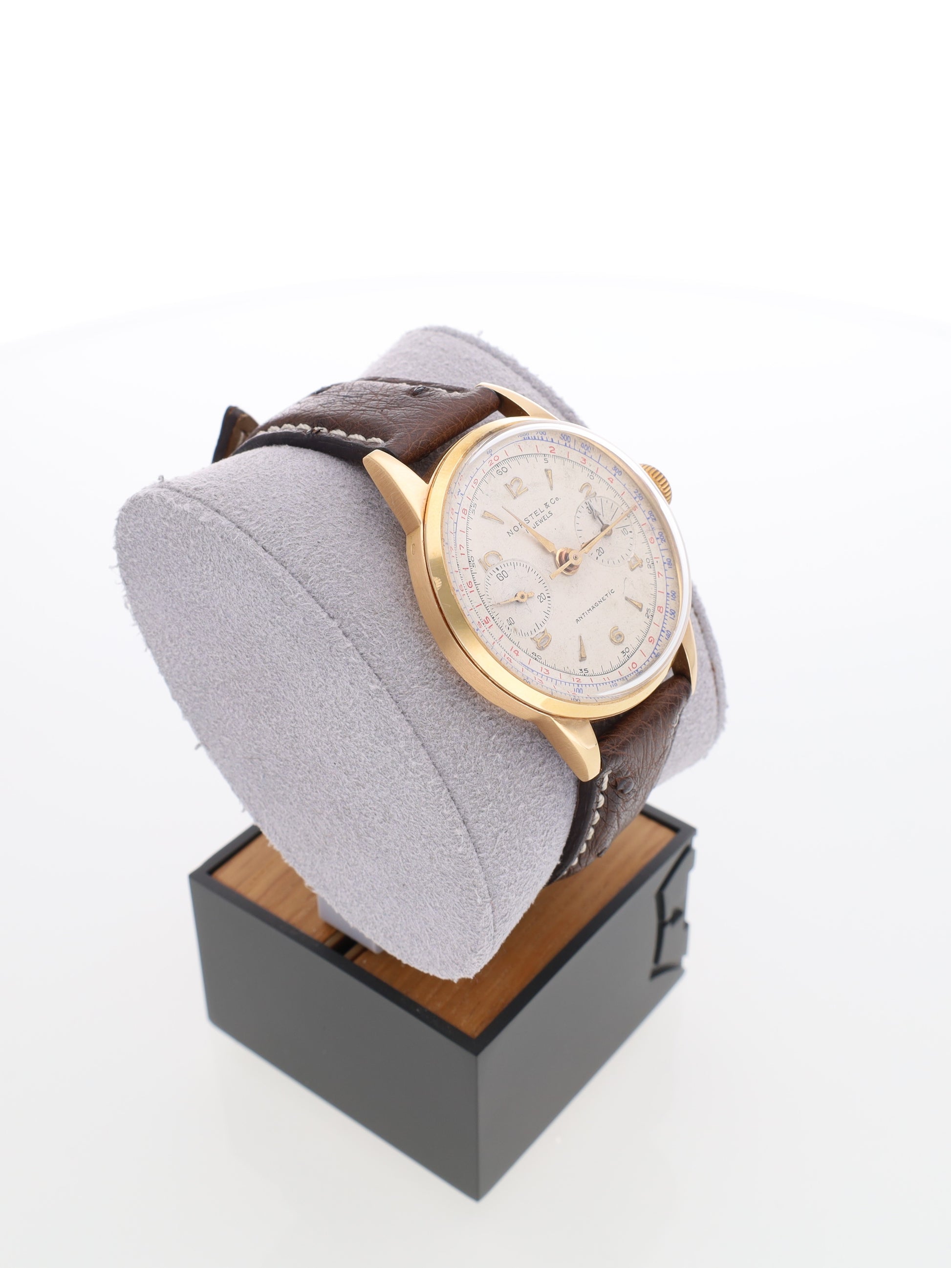 Orologio Norstel & co. Chrono in oro rosa18kt con cinturino in pelle di struzzo