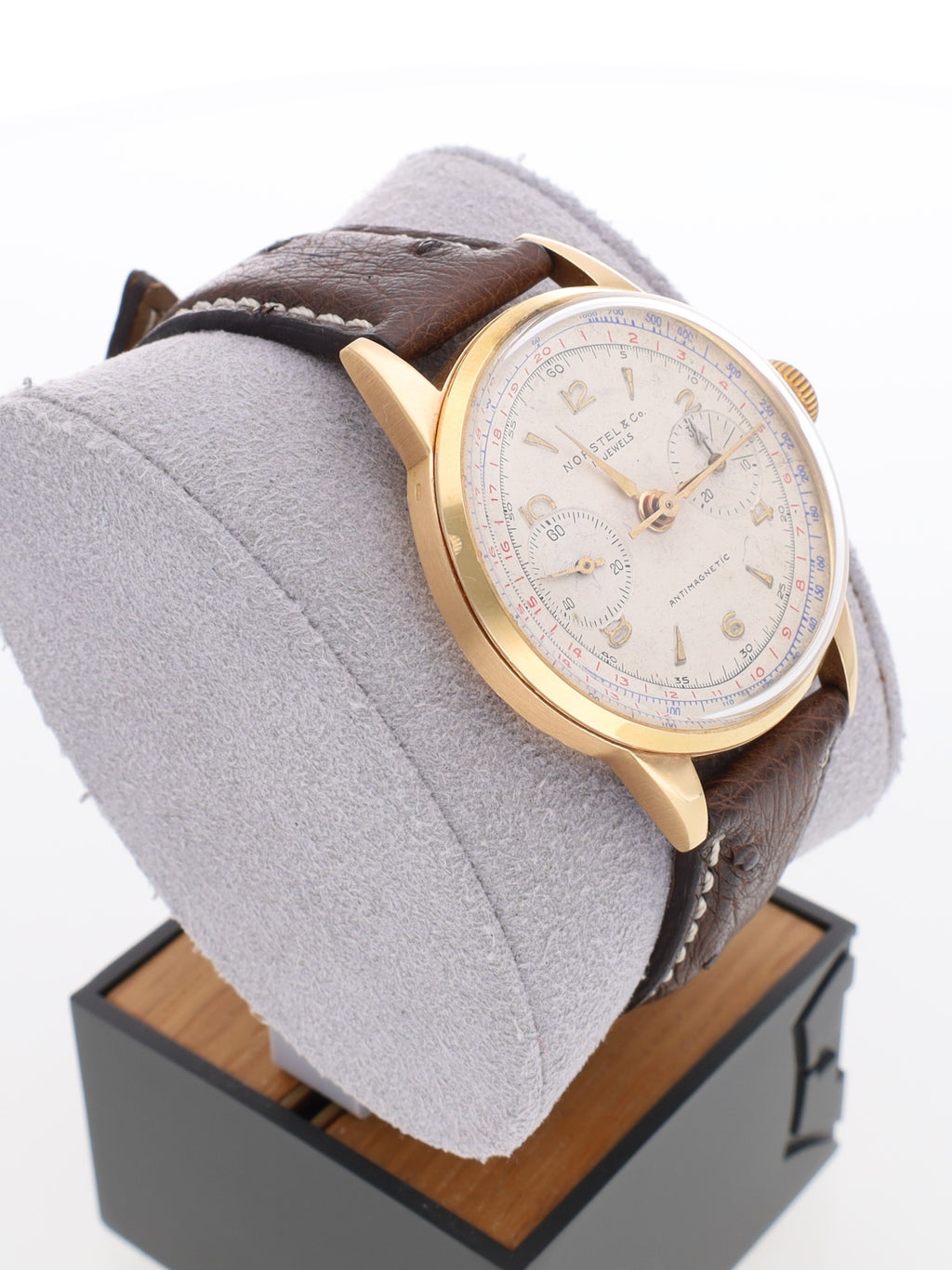 Orologio Norstel & co. Chrono in oro rosa18kt con cinturino in pelle di struzzo