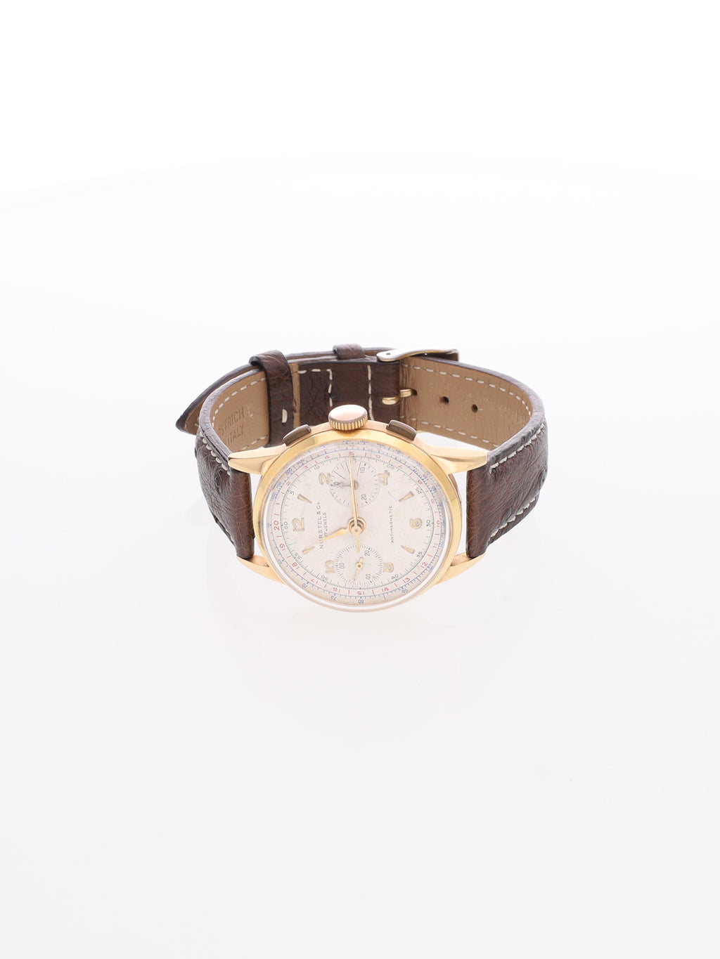 Orologio Norstel & co. Chrono in oro rosa18kt con cinturino in pelle di struzzo