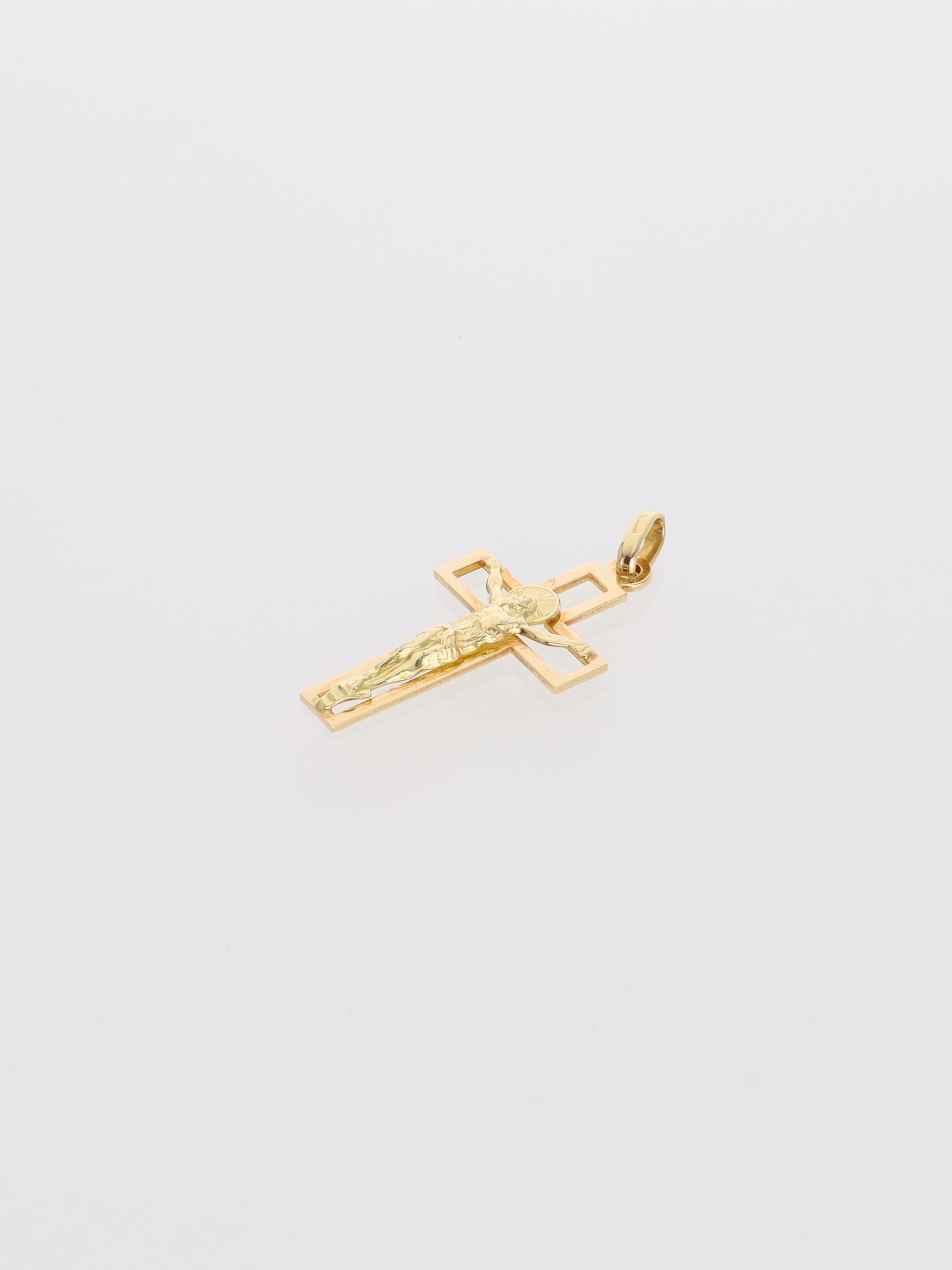 Ciondolo crocifisso oro giallo 18kt - croce squadrata