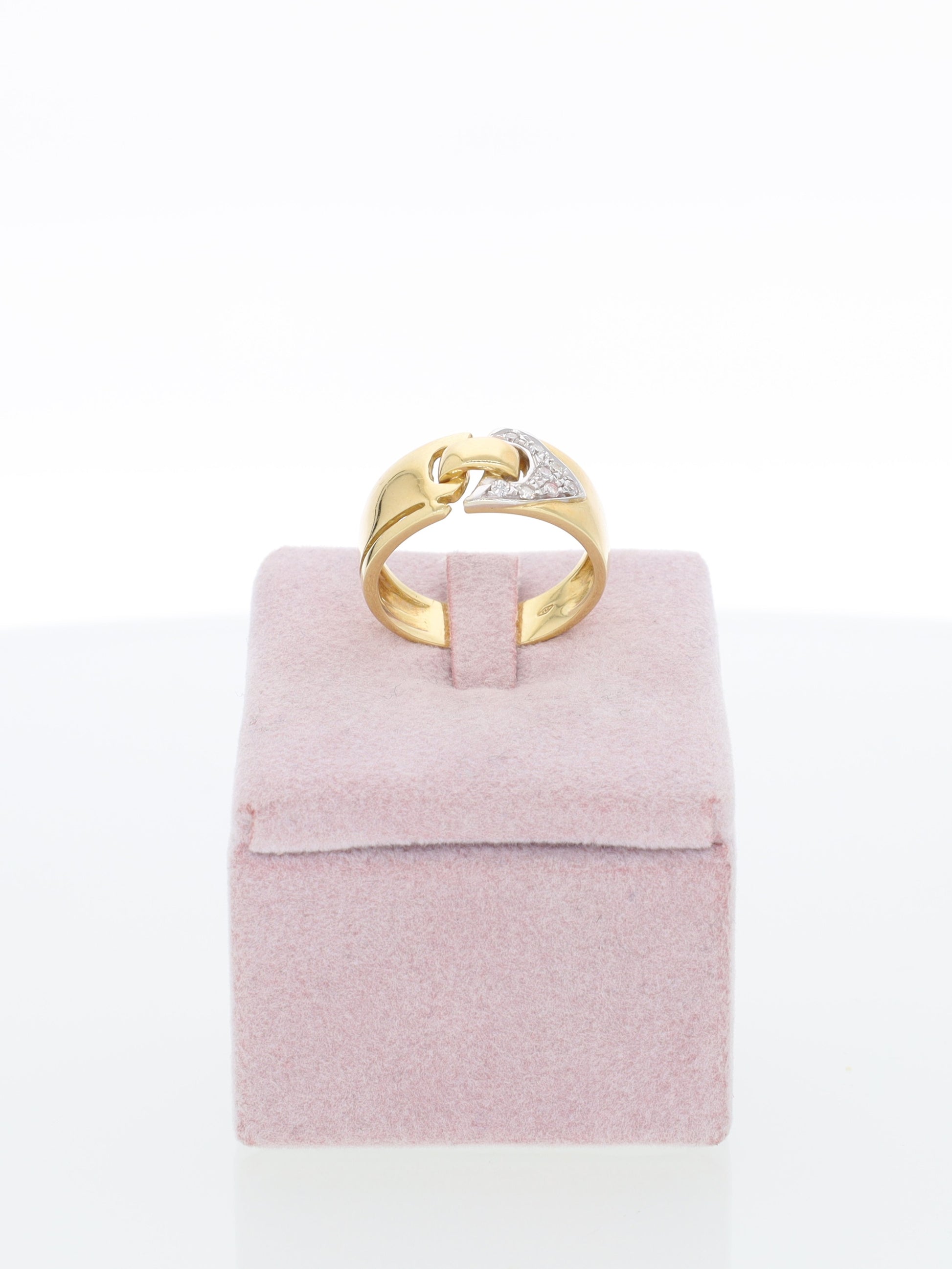 Anello Vintage in Oro Giallo 18 kt con Diamanti - design cintura