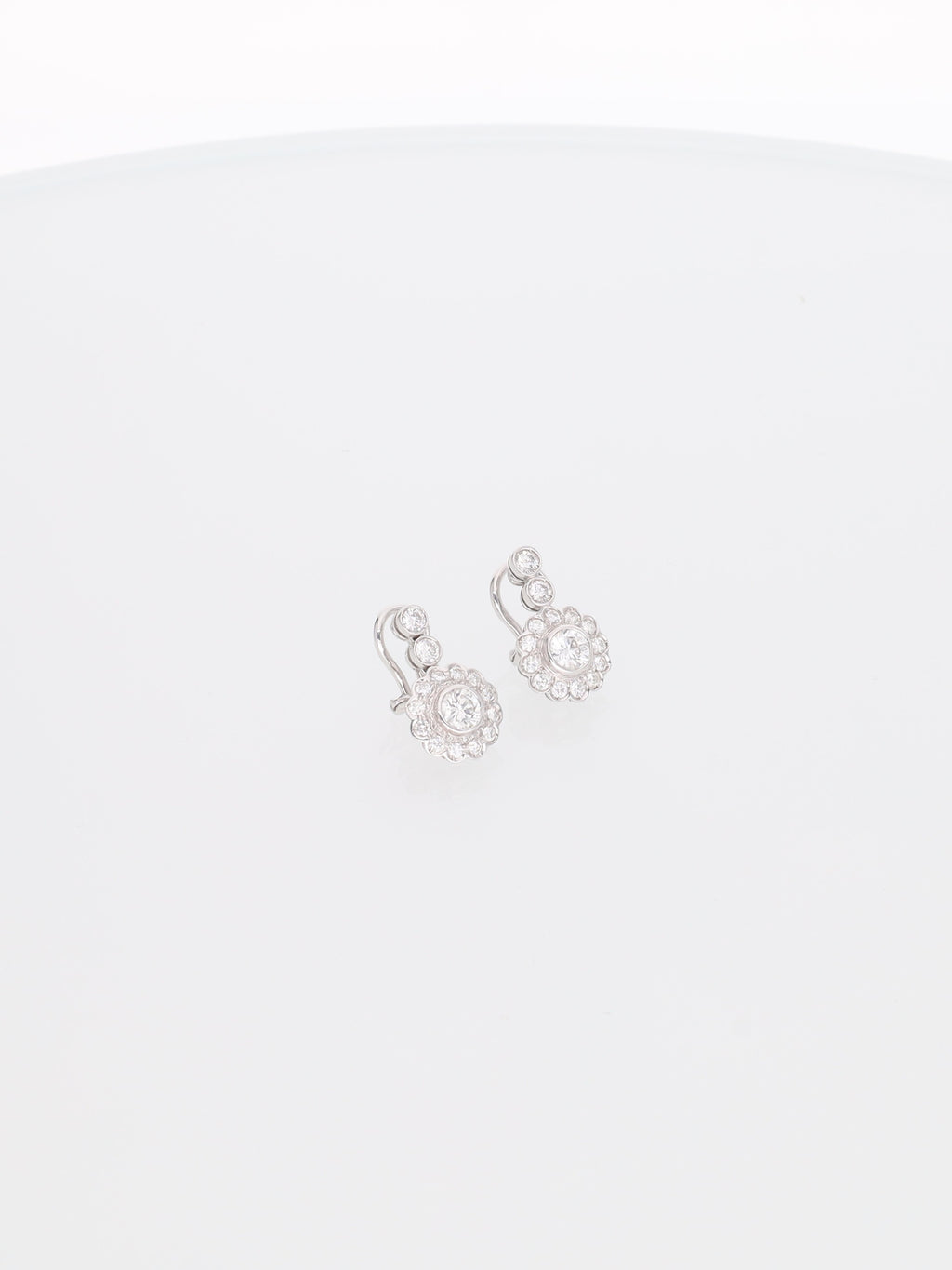 Orecchini vintage in oro bianco 18kt con Diamanti
