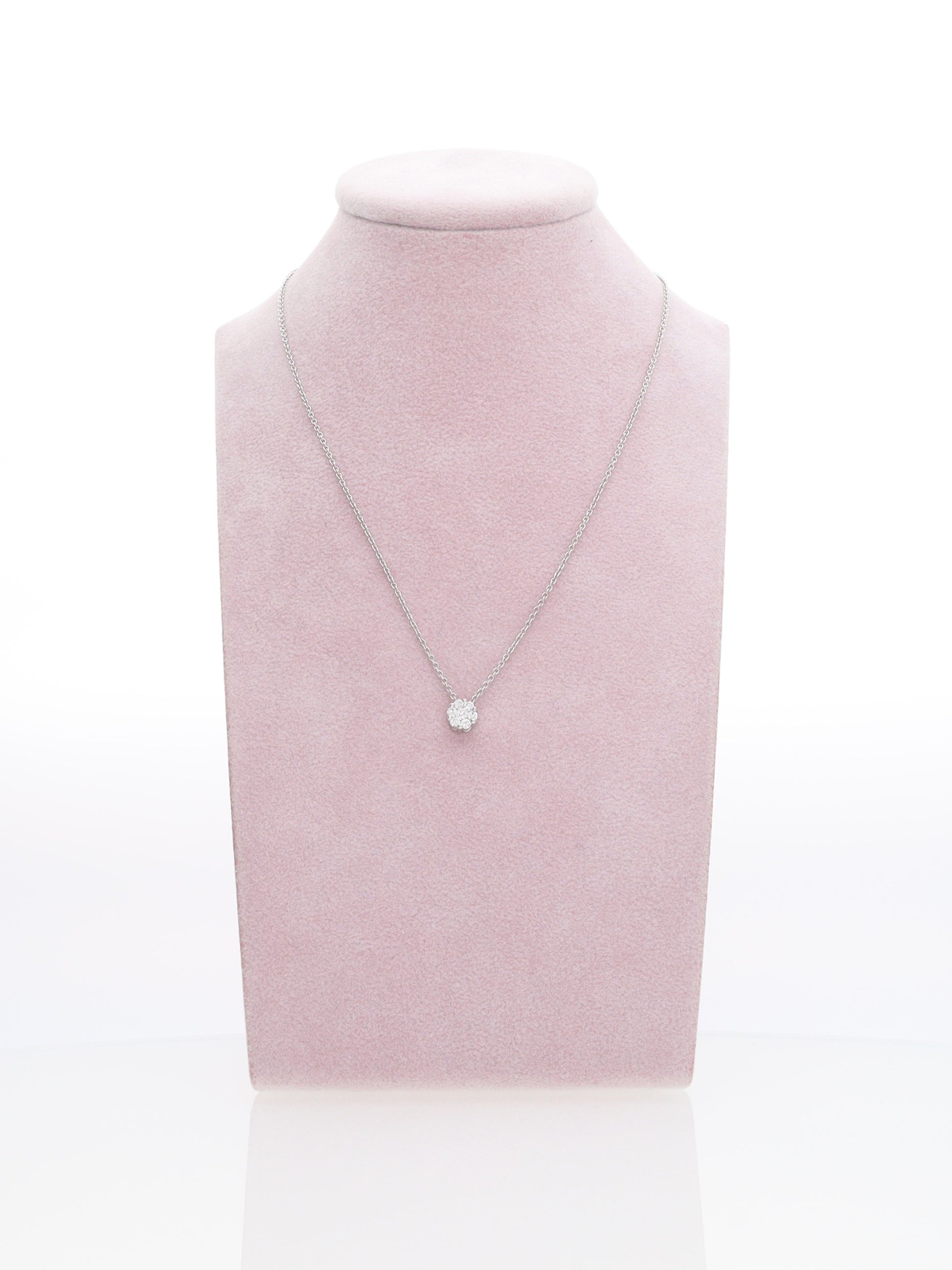 Catenina in Oro Bianco 18 kt con Ciondolo di Diamanti