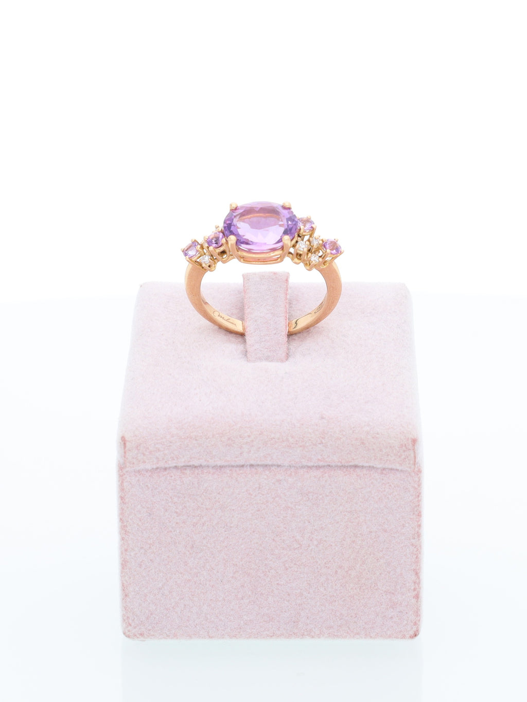Anello oro rosa 18kt con ametiste e Diamanti - marcato Miluna