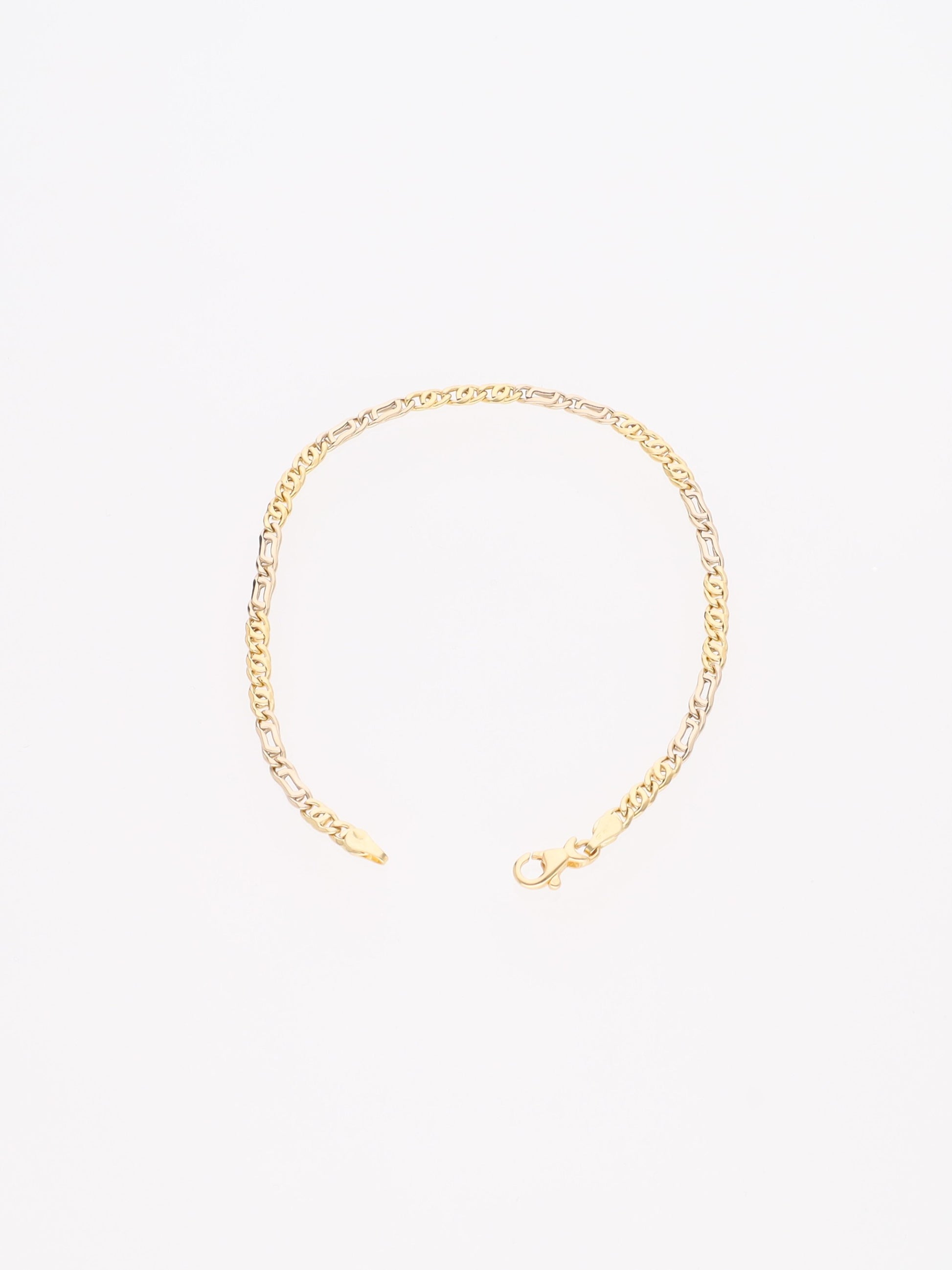 Bracciale Oro Giallo e bianco 18 kt - Occhio di pernice e tigre