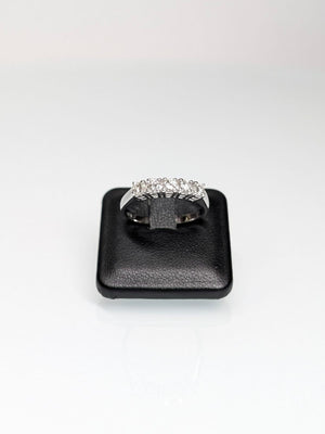 Anello Veretta in Oro Bianco 18 kt con 5 Brillanti